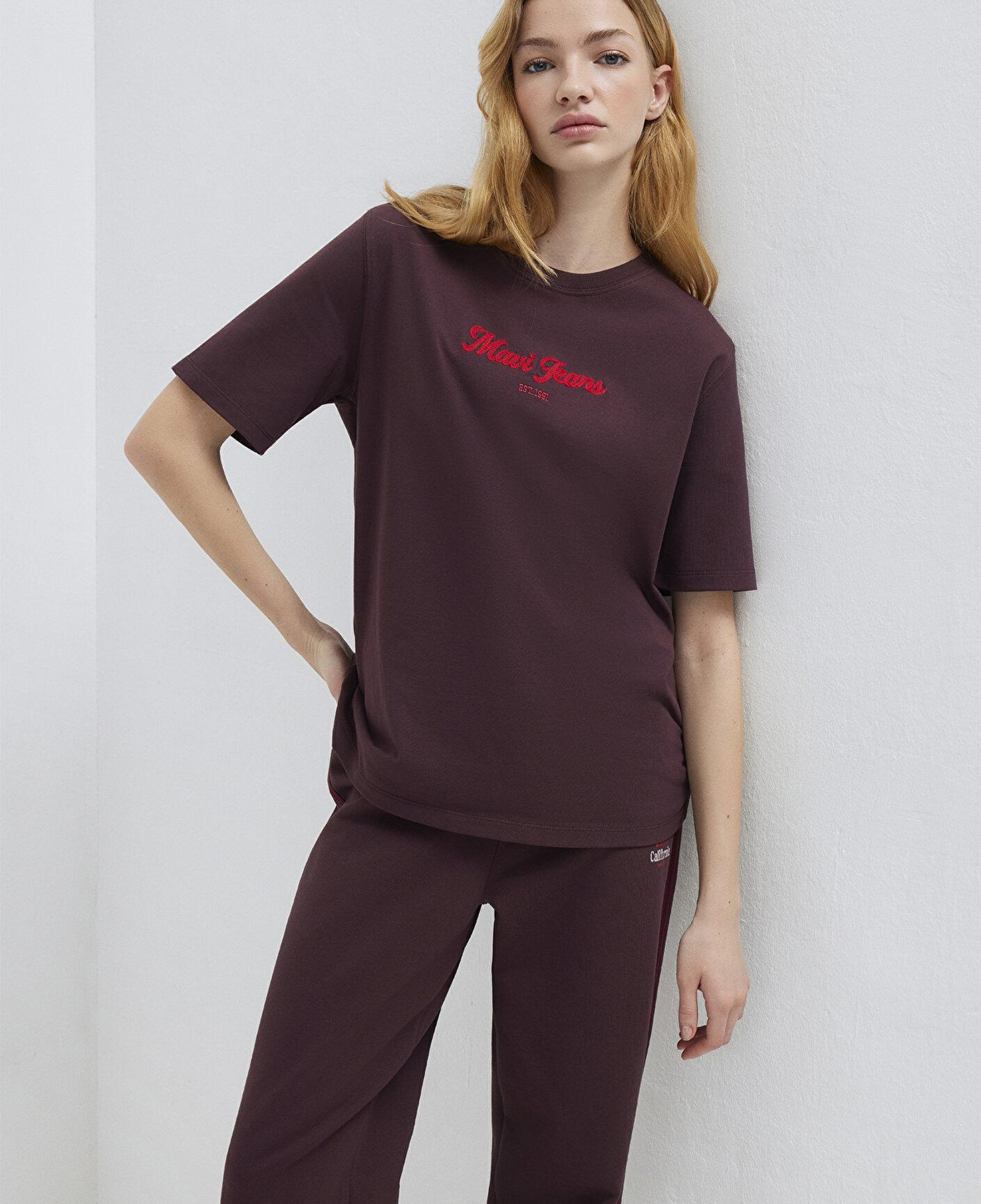 Mavi Mavi Jeans Baskılı Bordo Tişört Regular Fit / Normal Kesim 1613888-70223