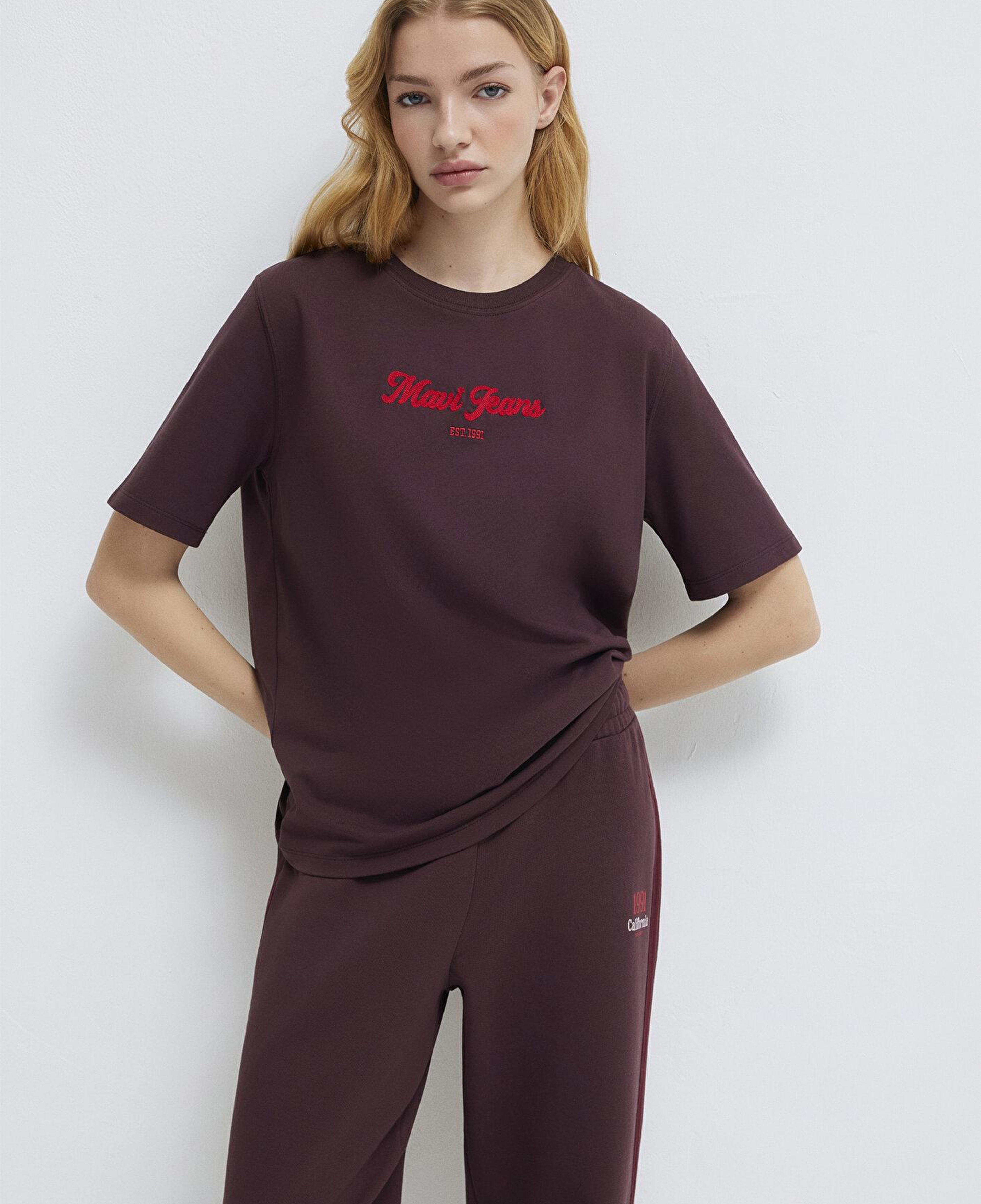 Mavi Mavi Jeans Baskılı Bordo Tişört Regular Fit / Normal Kesim 1613888-70223