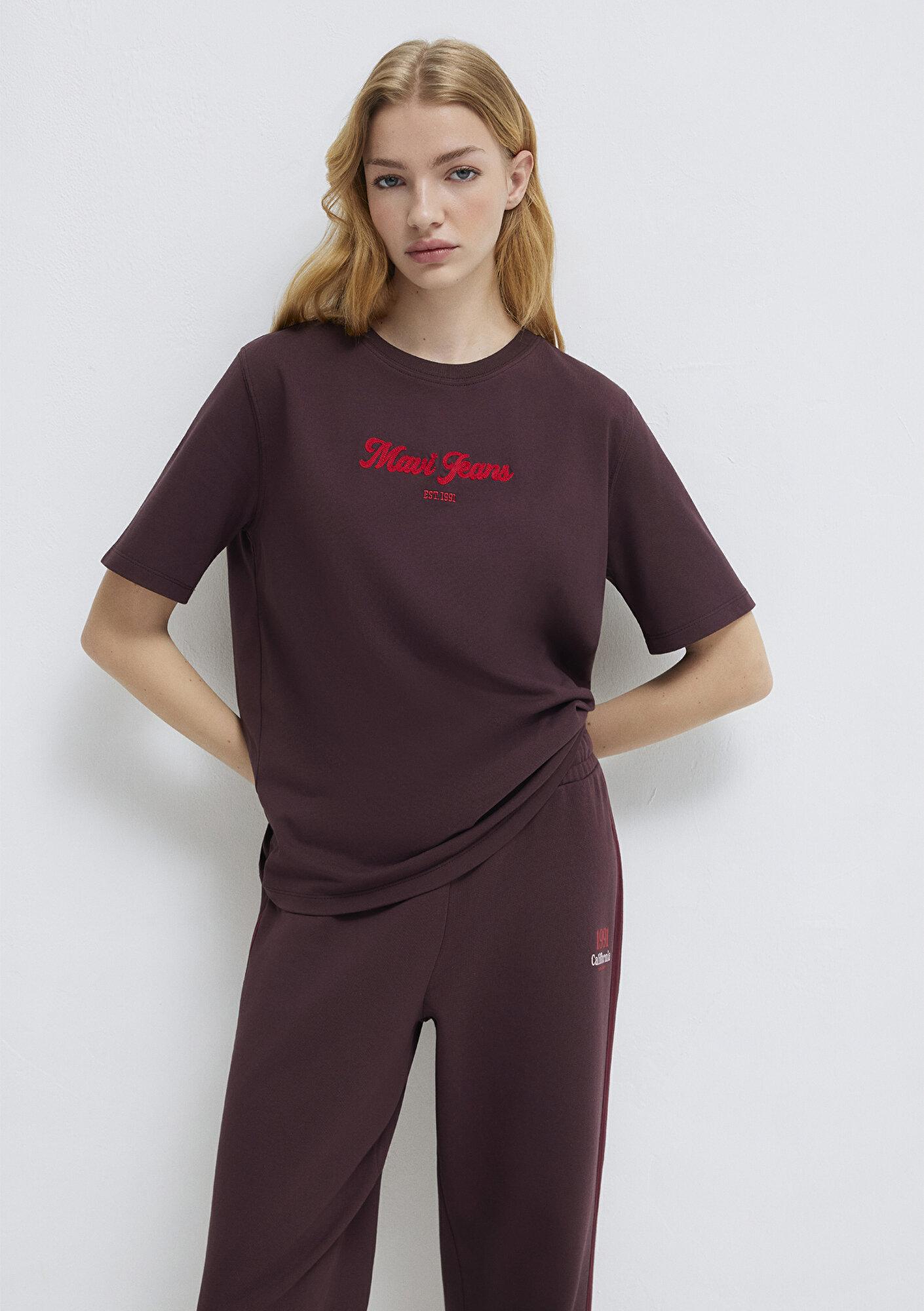 Mavi Mavi Jeans Baskılı Bordo Tişört Regular Fit / Normal Kesim 1613888-70223