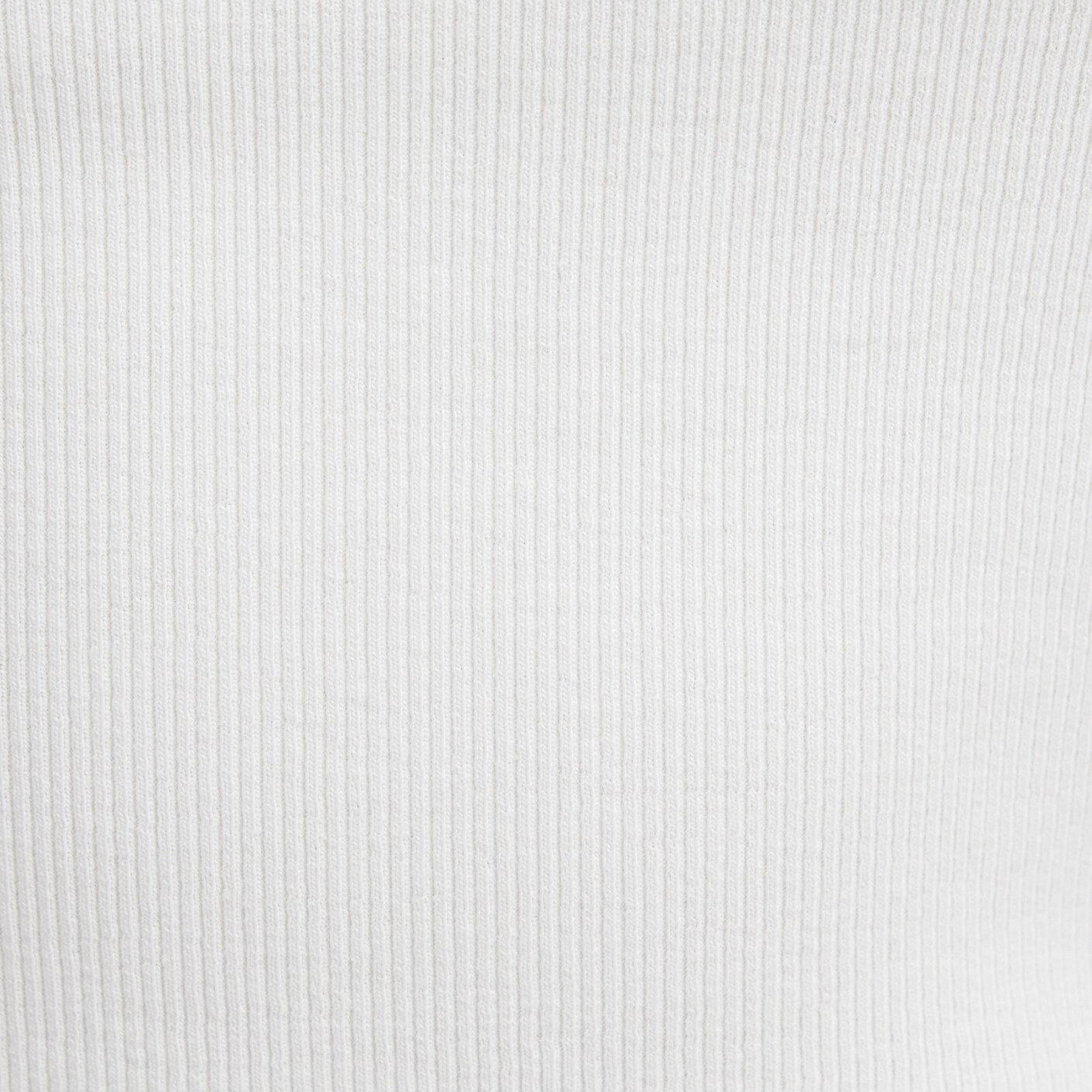 Mavi Kurdele Detaylı Ekru Tişört Crop / Kısa Kesim 1613967-70057
