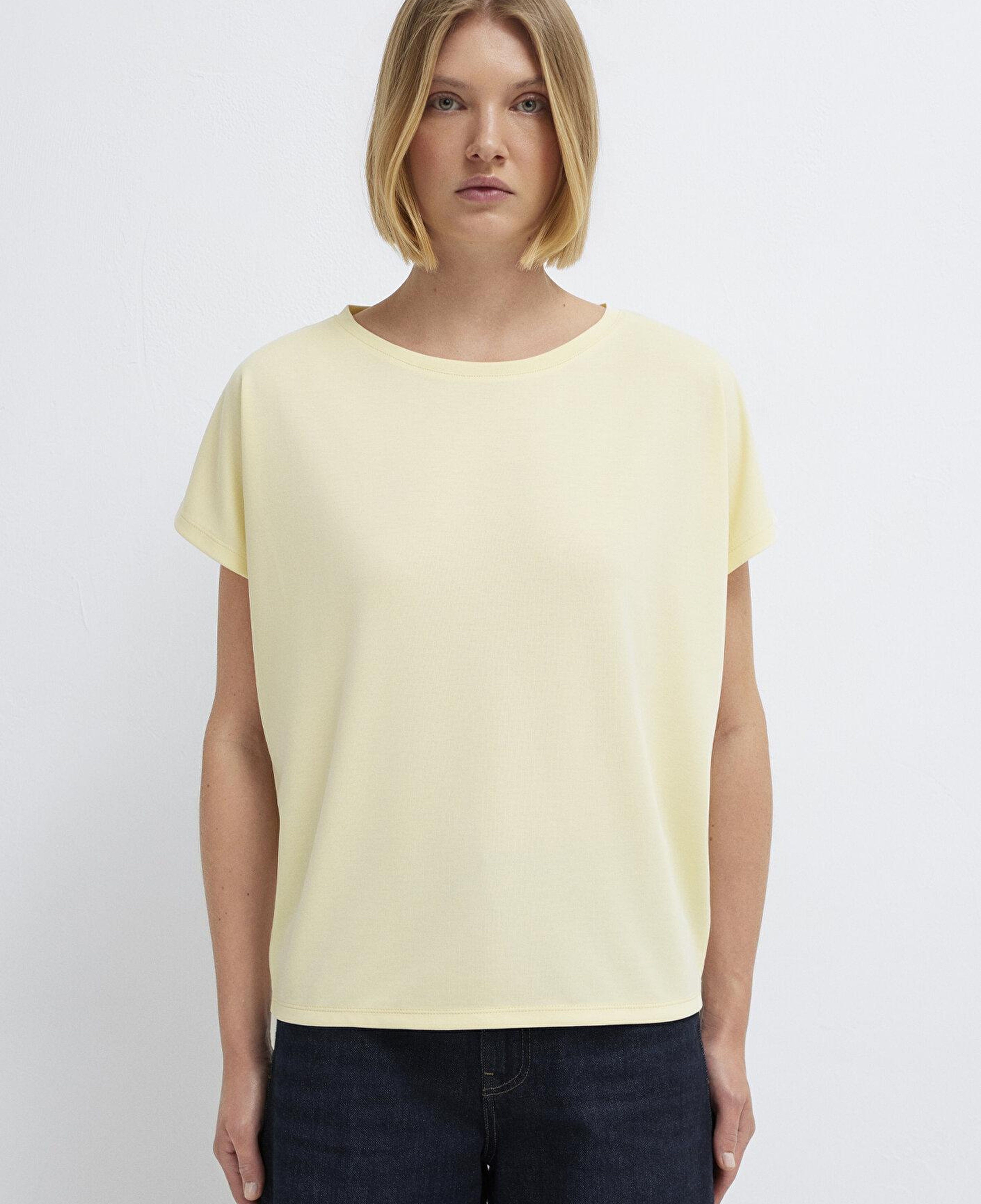 Mavi Soft-Premium Sarı (TENCEL™) Liyosel Karışımlı Basic Tişört Loose Fit / Bol Rahat Kesim 167245-84571