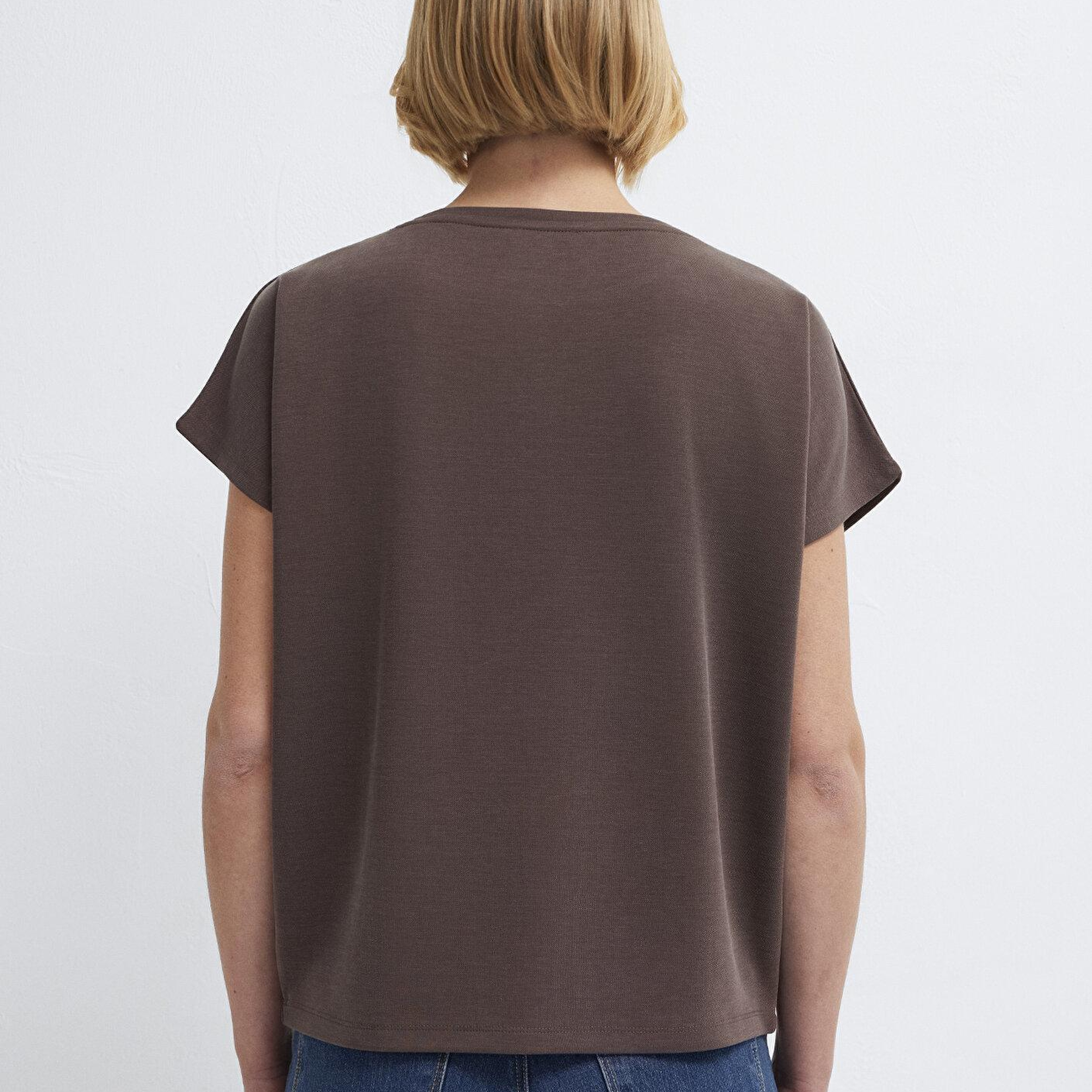 Mavi Soft-Premium Kahverengi (TENCEL™) Liyosel Karışımlı Tişört Loose Fit / Bol Rahat Kesim 167245-87537