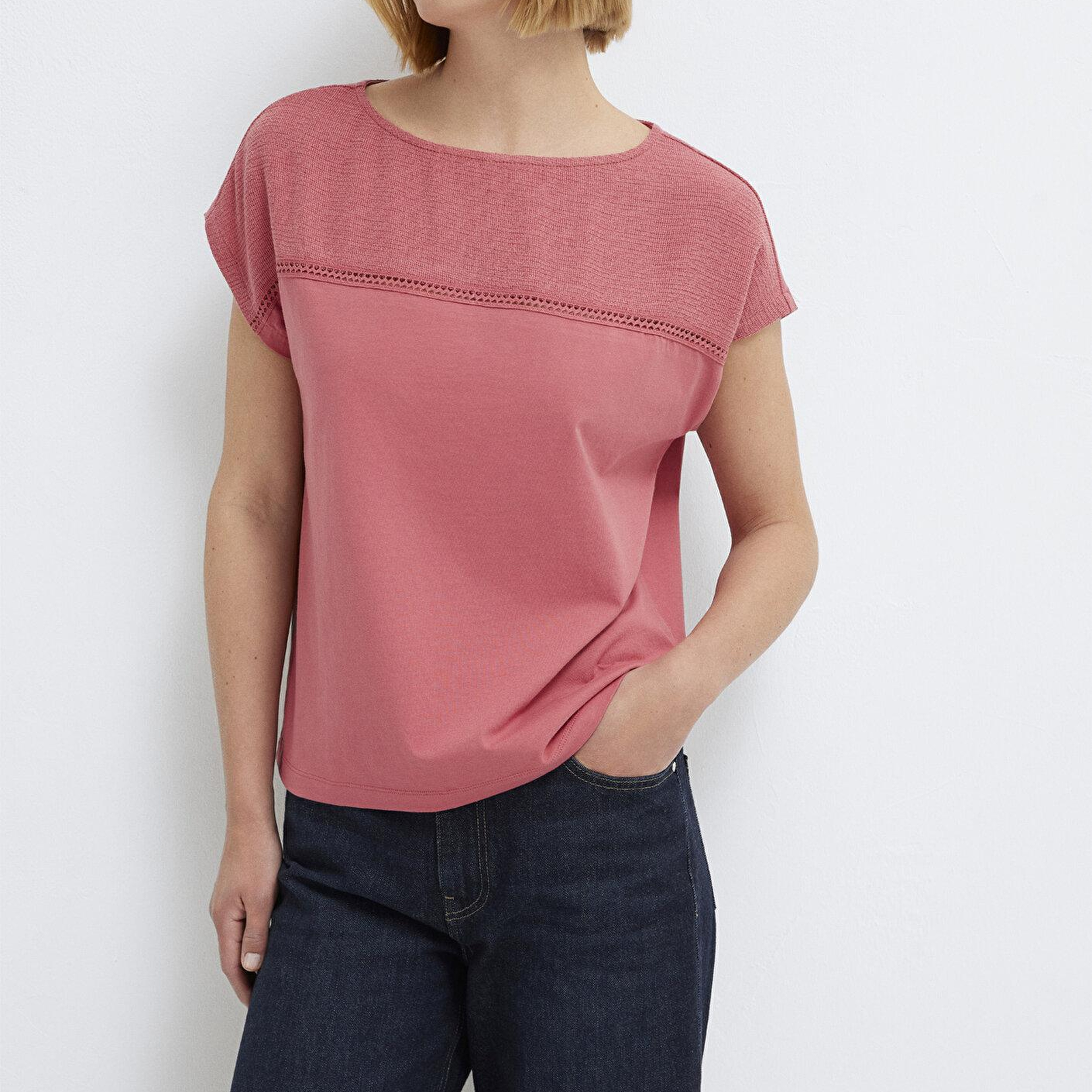 Mavi Dokulu Pembe Tişört Regular Fit / Normal Kesim 1613969-70397