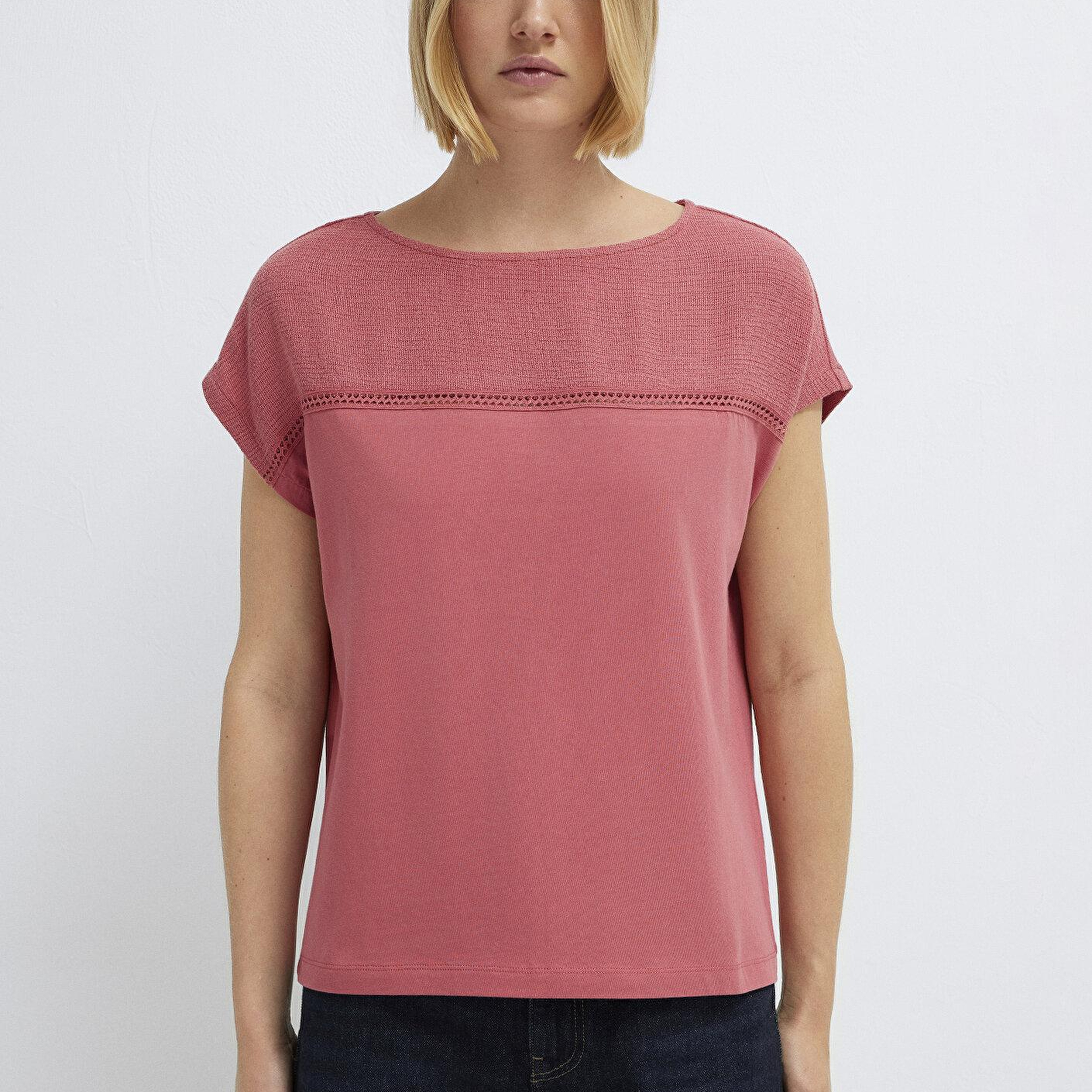 Mavi Dokulu Pembe Tişört Regular Fit / Normal Kesim 1613969-70397