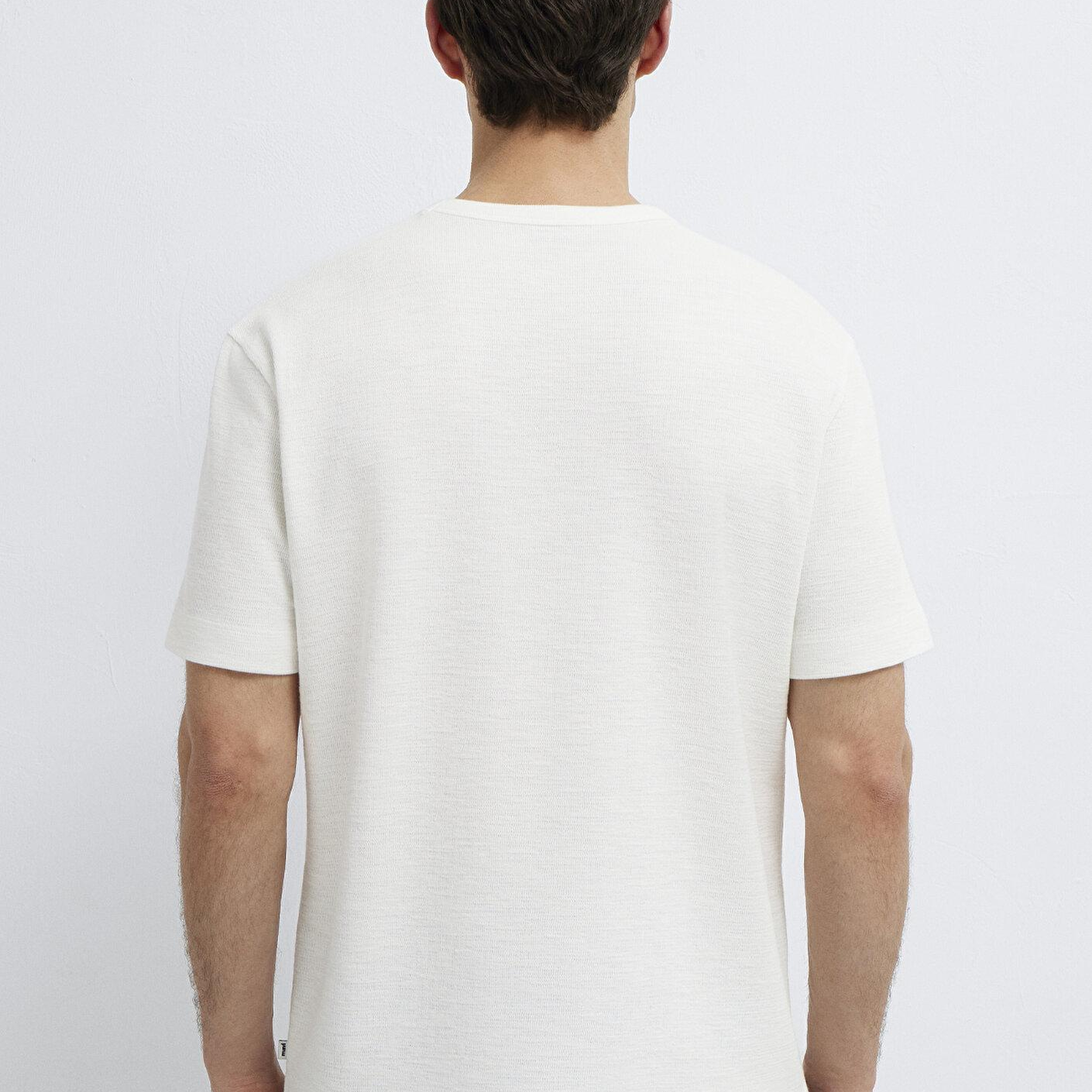 Mavi Ekru Basic Tişört Loose Fit / Bol Rahat Kesim 0613315-80194