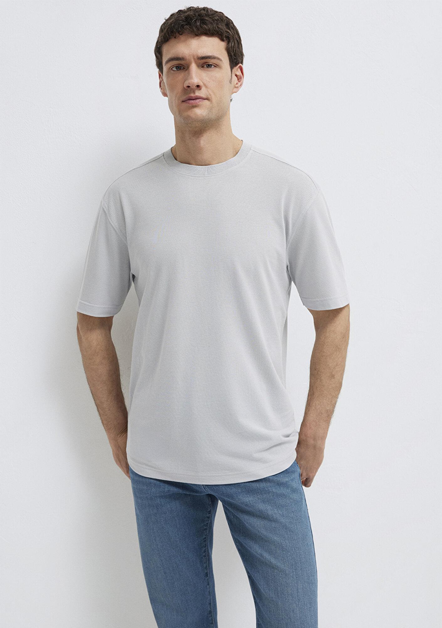 Mavi Soft-Premium Açık Mavi (TENCEL™) Liyosel Karışımlı Tişört Loose Fit / Bol Rahat Kesim 0613468-70802