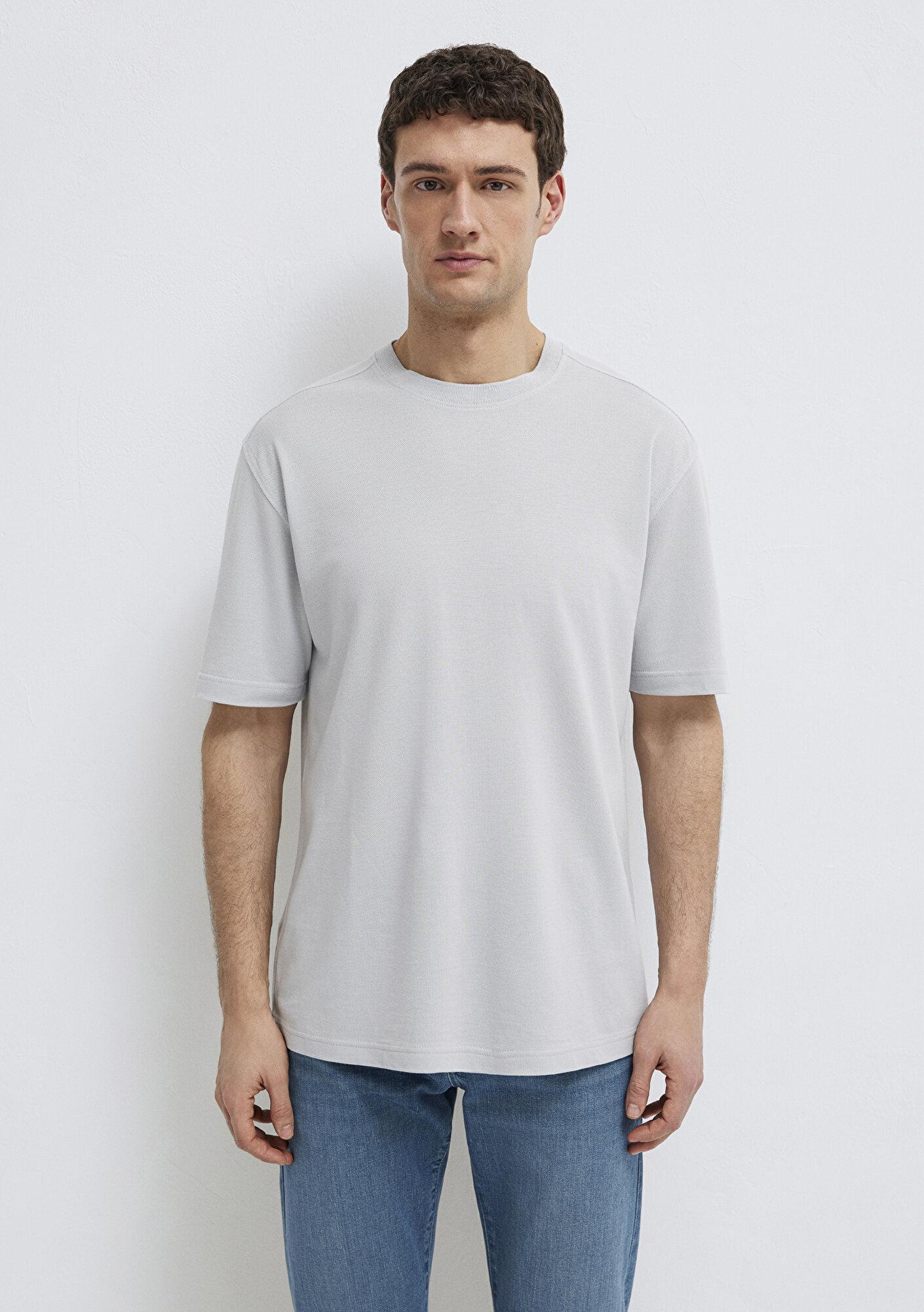 Mavi Soft-Premium Açık Mavi (TENCEL™) Liyosel Karışımlı Tişört Loose Fit / Bol Rahat Kesim 0613468-70802