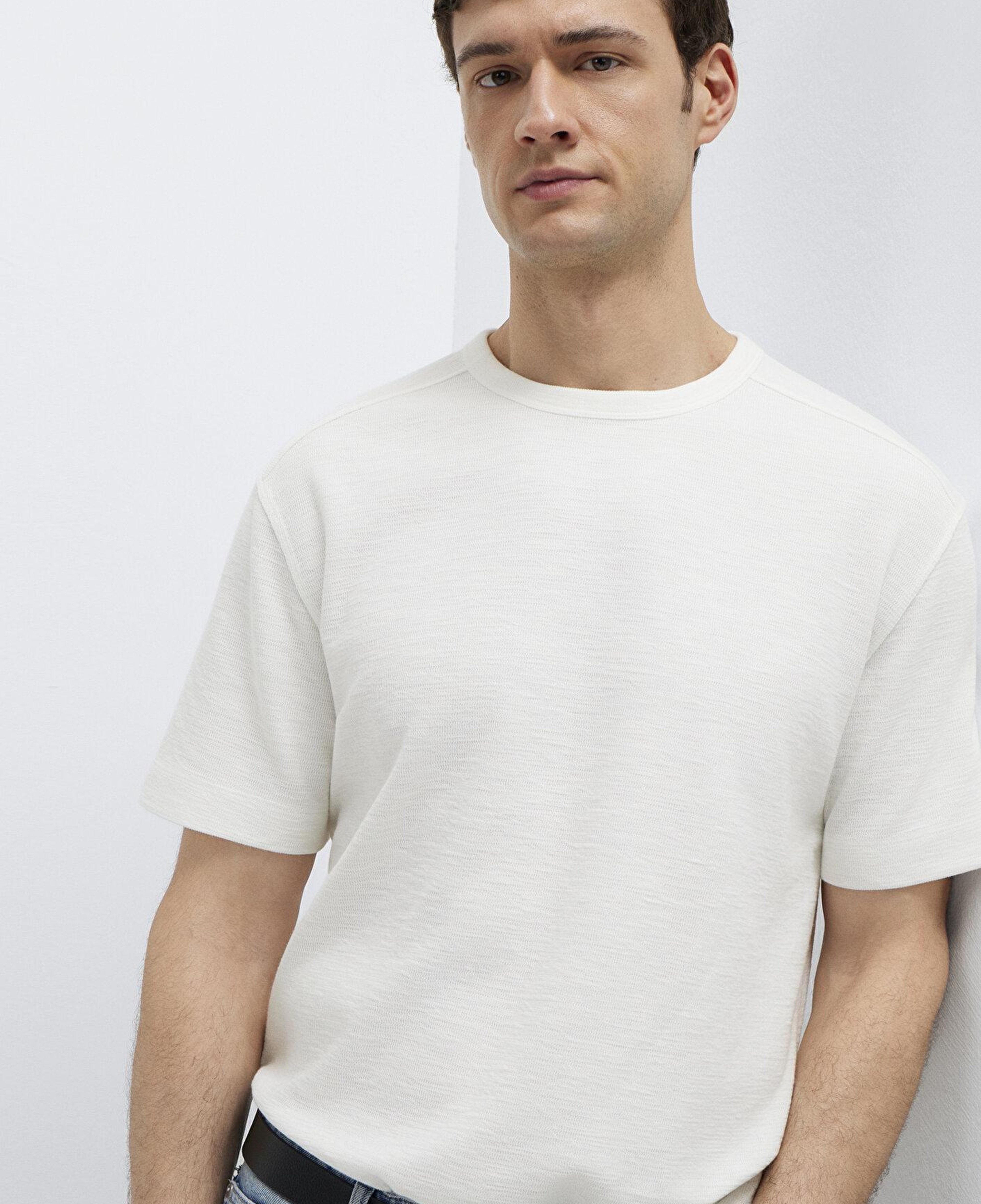 Mavi Ekru Basic Tişört Loose Fit / Bol Rahat Kesim 0613315-80194