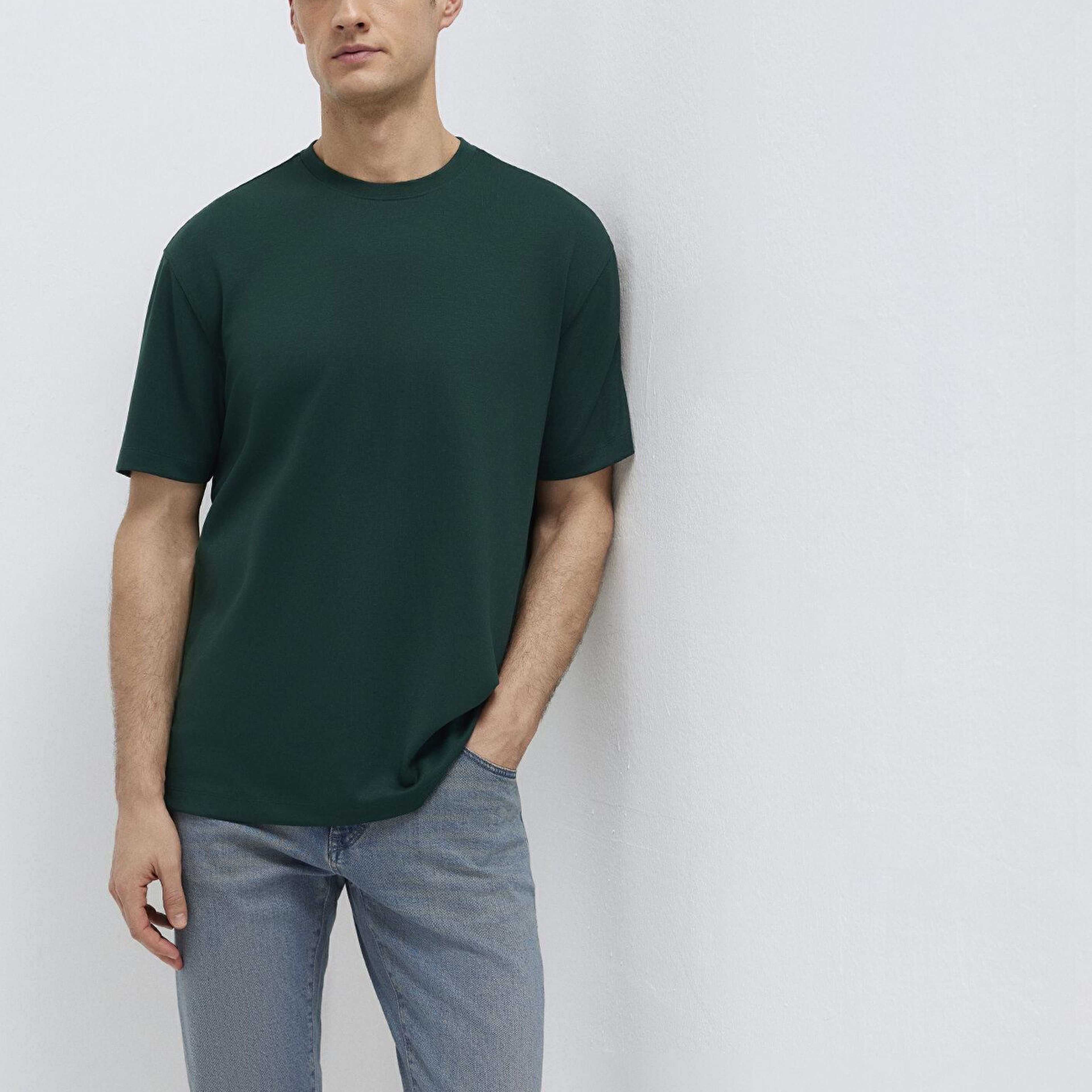 Mavi Soft-Premium Yeşil Tişört Loose Fit / Bol Rahat Kesim 0613467-85370