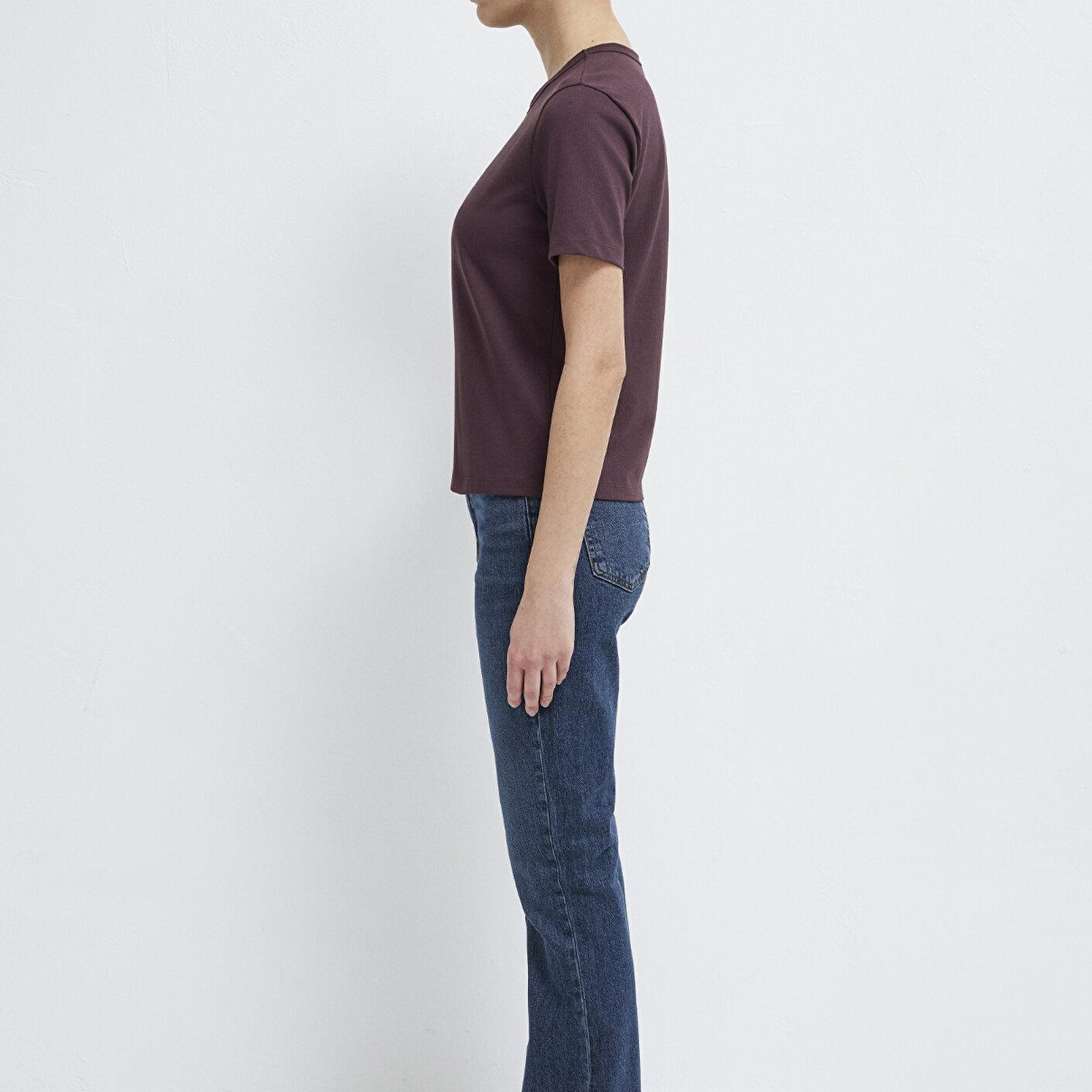 Mavi Bordo Basic Tişört Slim Fit / Dar Kesim 1614067-70223