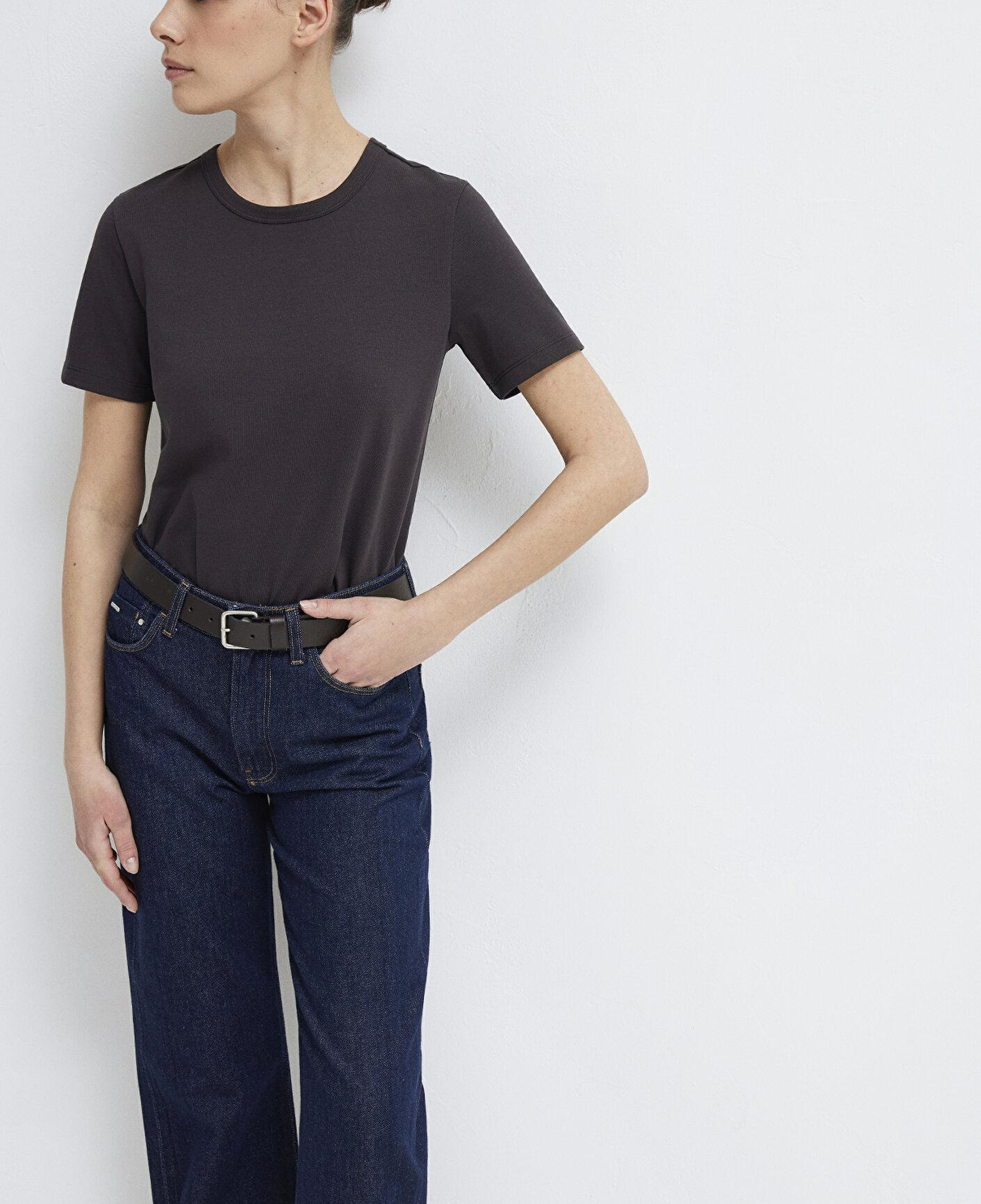 Mavi Kahverengi Basic Tişört Slim Fit / Dar Kesim 1614067-88615