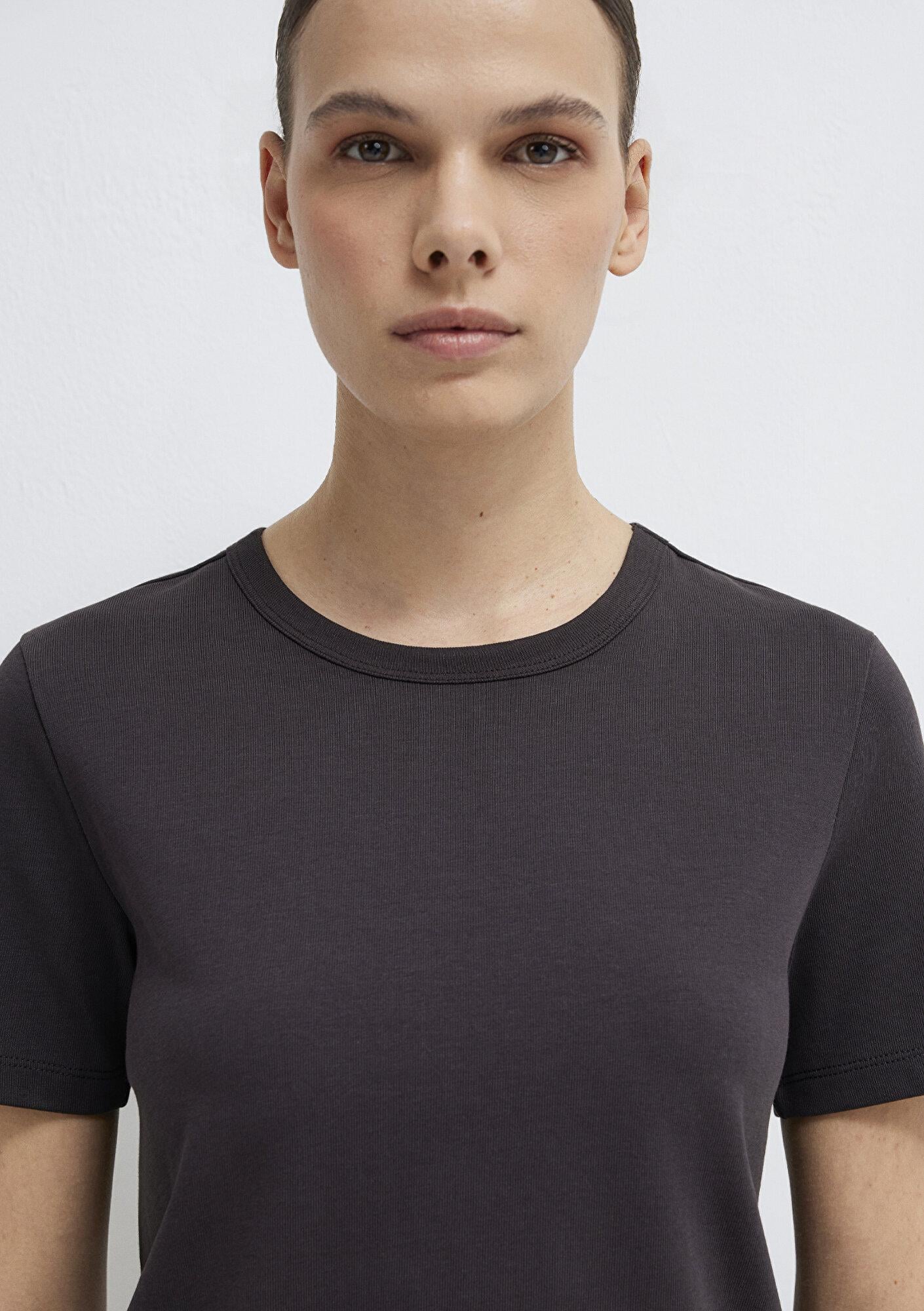 Mavi Kahverengi Basic Tişört Slim Fit / Dar Kesim 1614067-88615