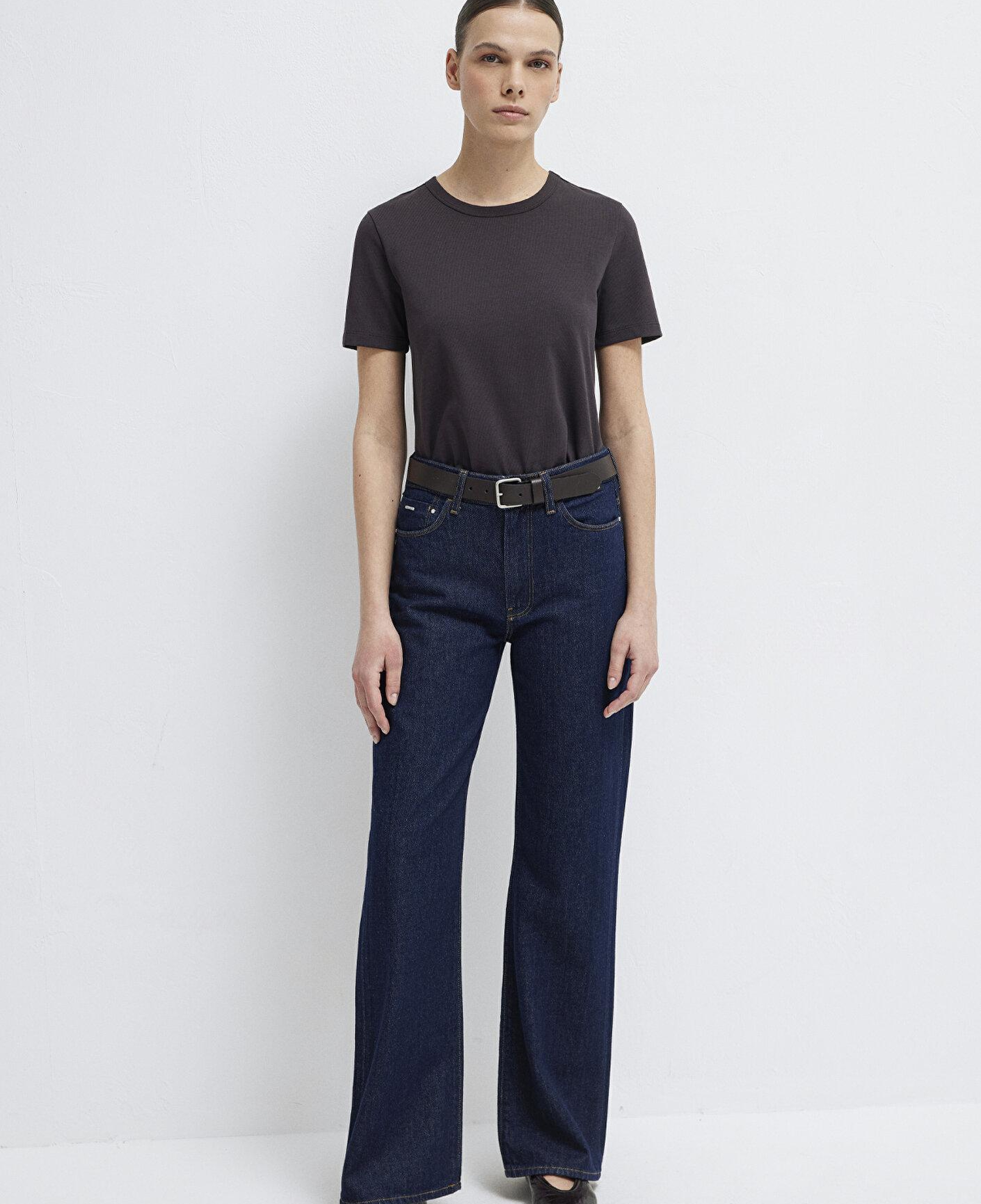 Mavi Kahverengi Basic Tişört Slim Fit / Dar Kesim 1614067-88615