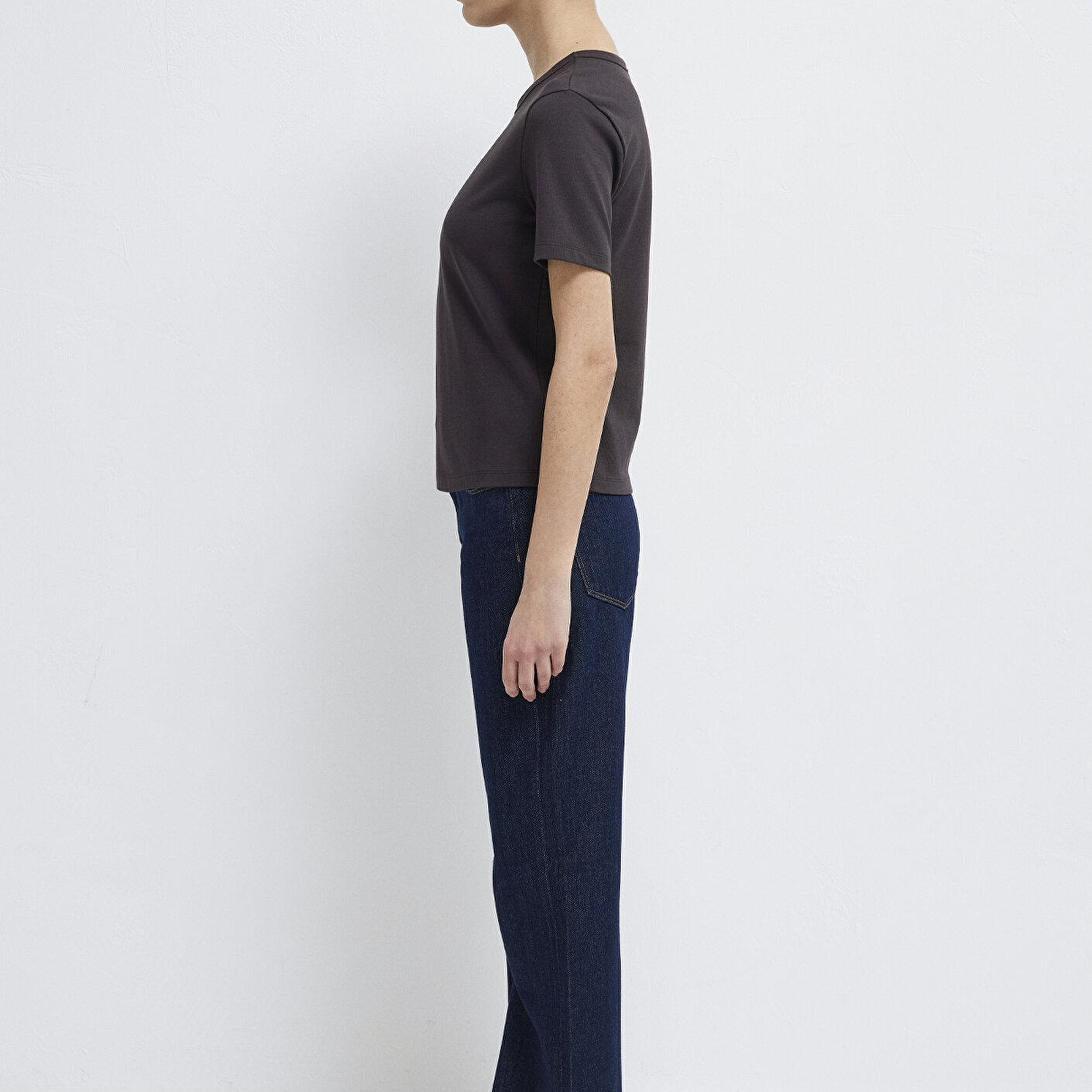 Mavi Kahverengi Basic Tişört Slim Fit / Dar Kesim 1614067-88615