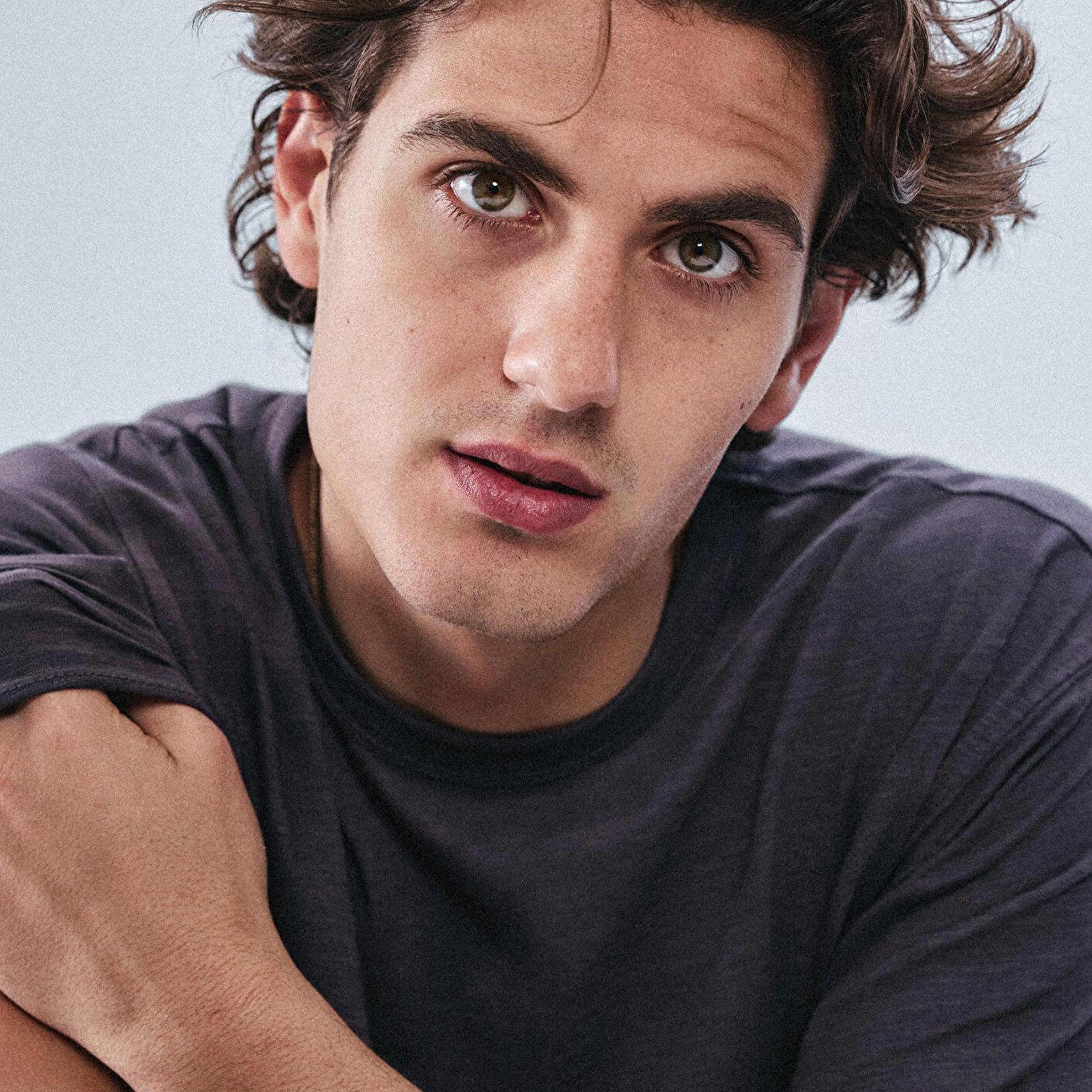 Mavi Kahverengi Basic Tişört Loose Fit / Bol Rahat Kesim 0613460-70219