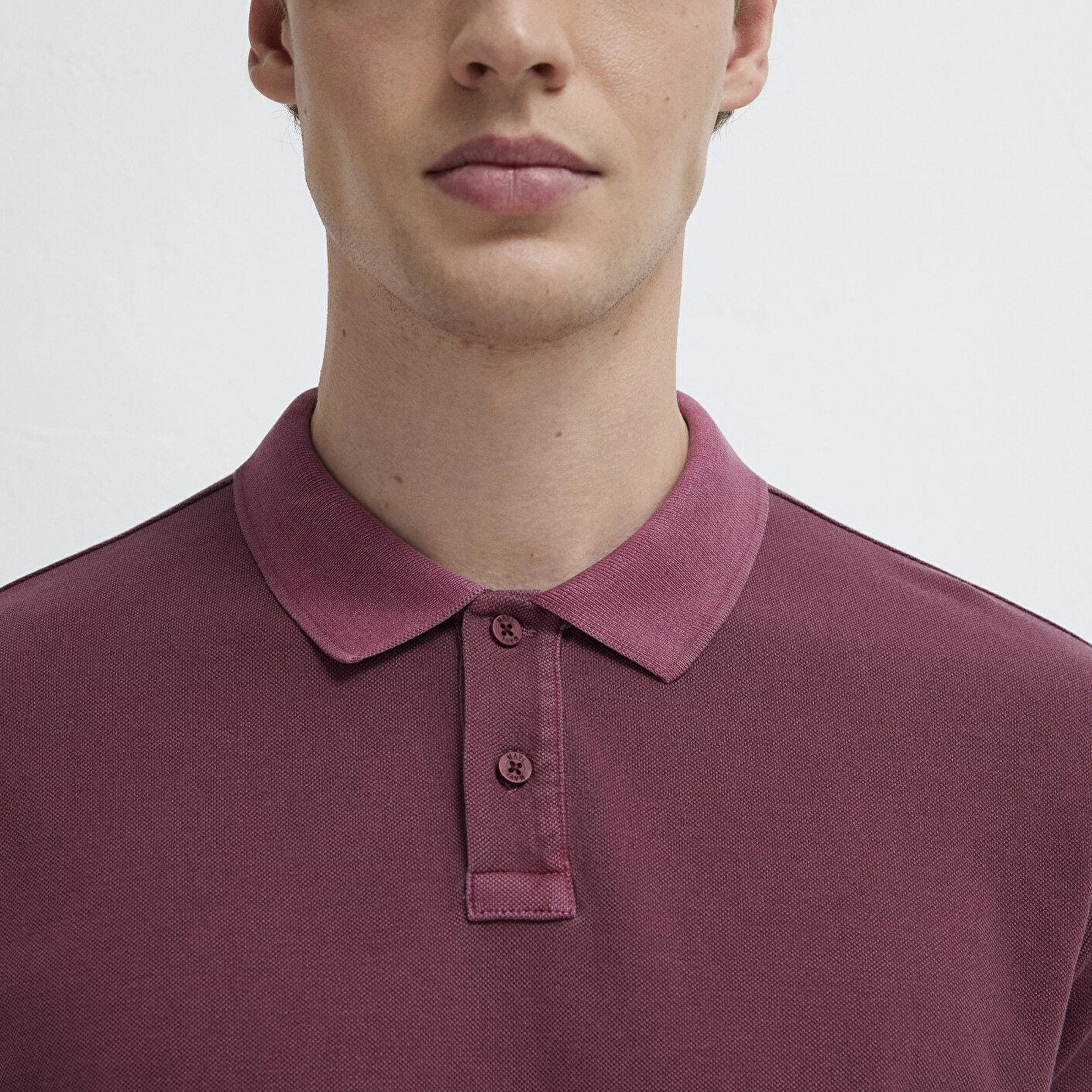 Mavi Bordo Polo Tişört Loose Fit / Bol Rahat Kesim 0613311-70426