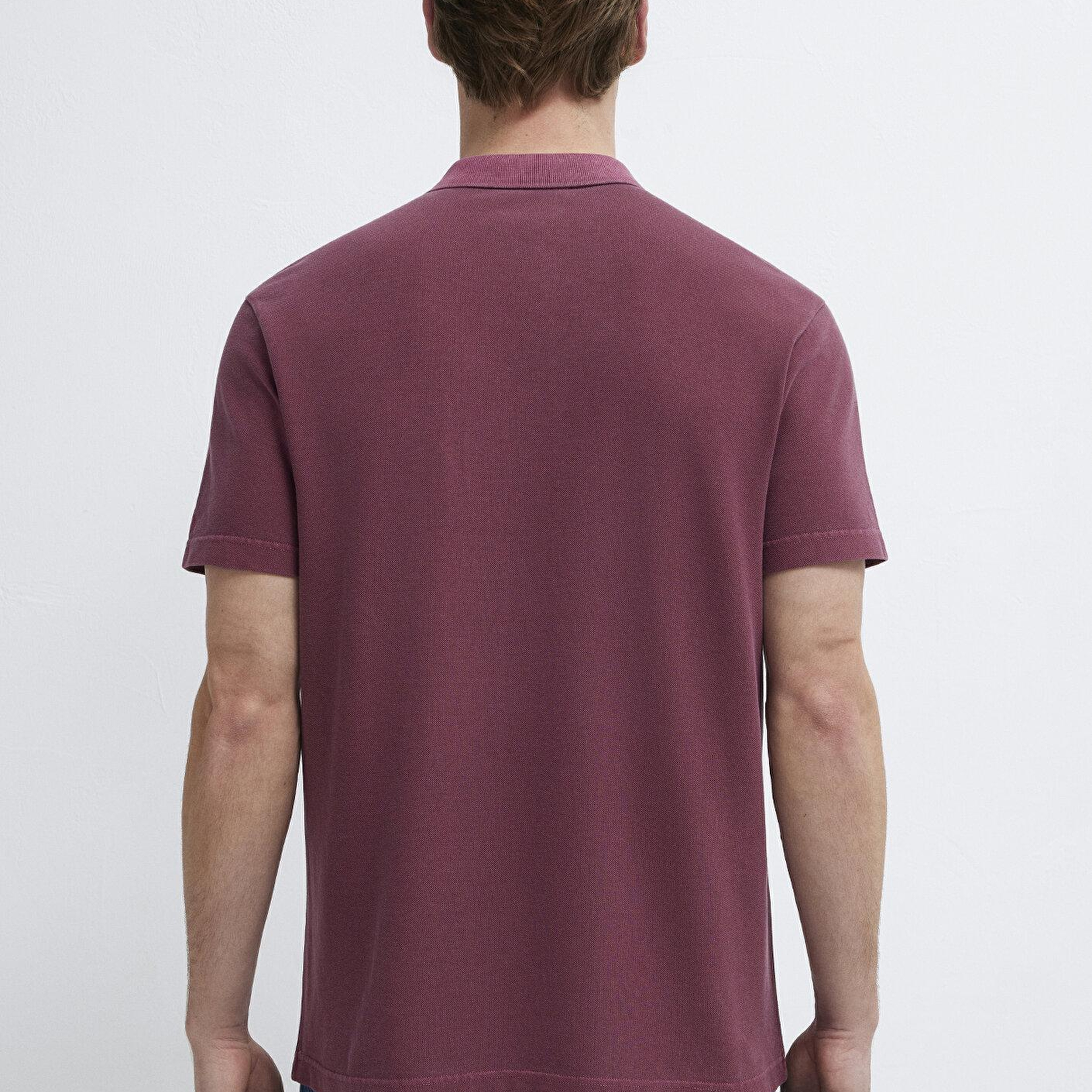 Mavi Bordo Polo Tişört Loose Fit / Bol Rahat Kesim 0613311-70426