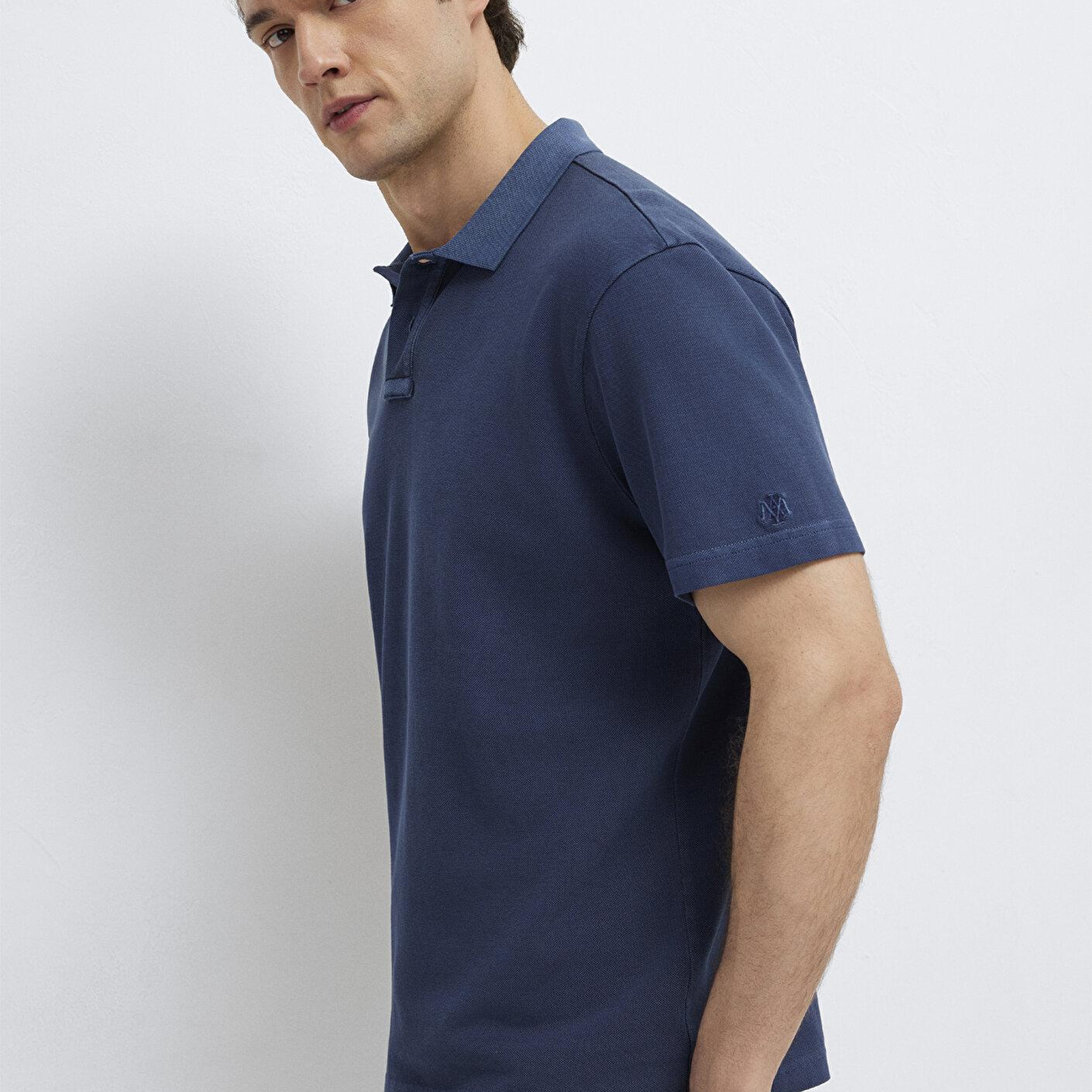Mavi Lacivert Polo Tişört Loose Fit / Bol Rahat Kesim 0613311-70497