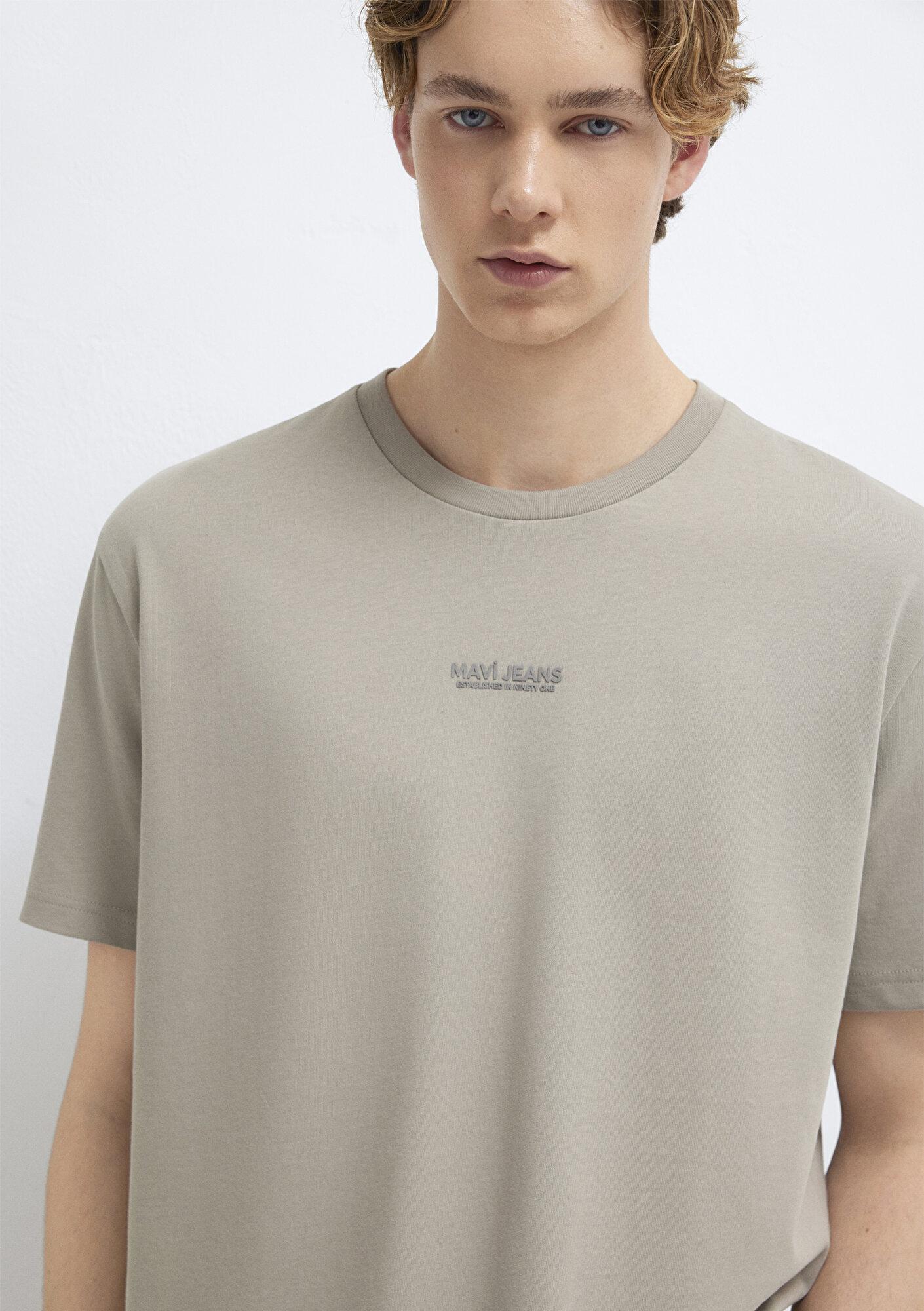 Mavi Mavi Jeans Baskılı Bej Tişört Loose Fit / Bol Rahat Kesim 0613348-70352