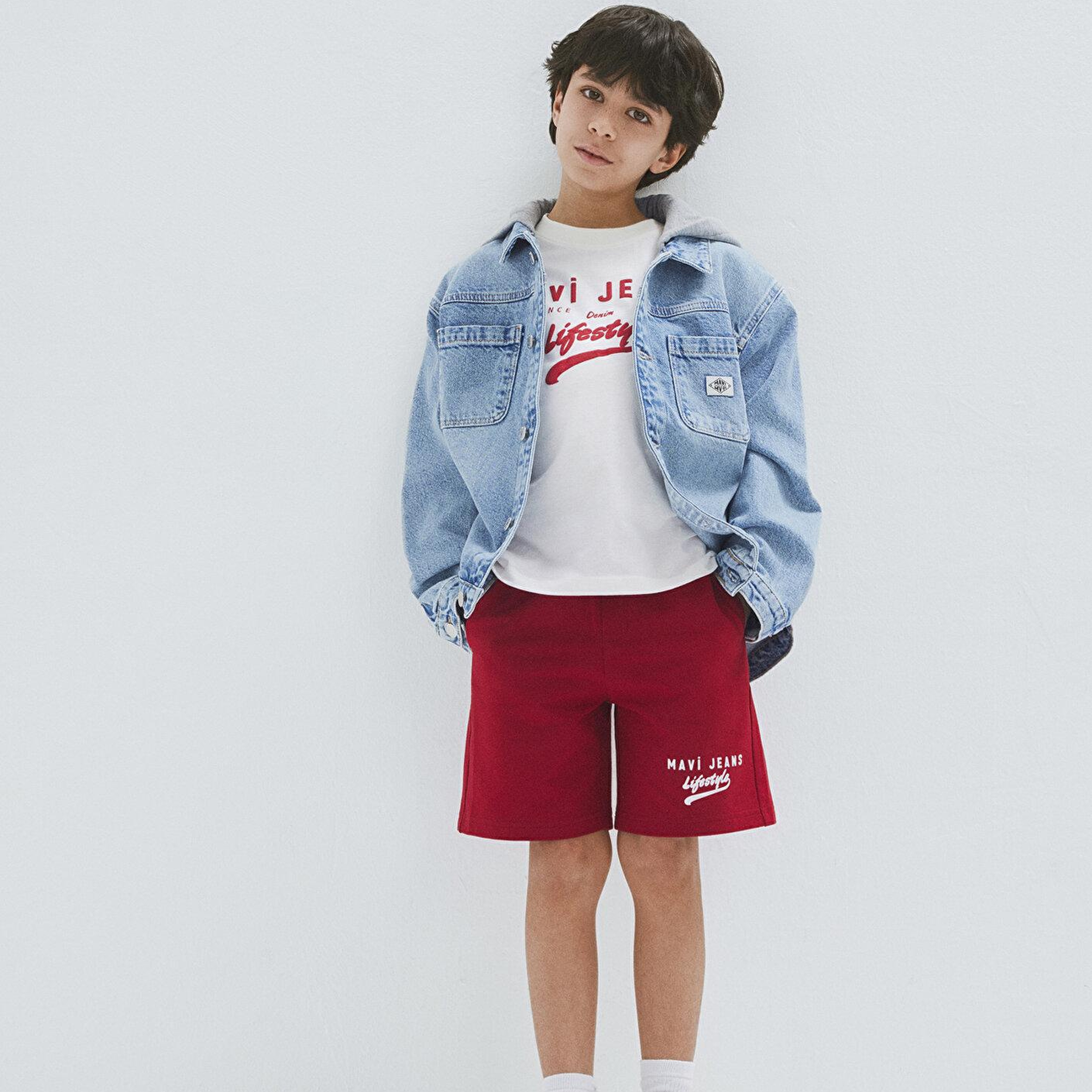 Mavi Mavi Jeans Baskılı Kırmızı Şort 6410019-89125