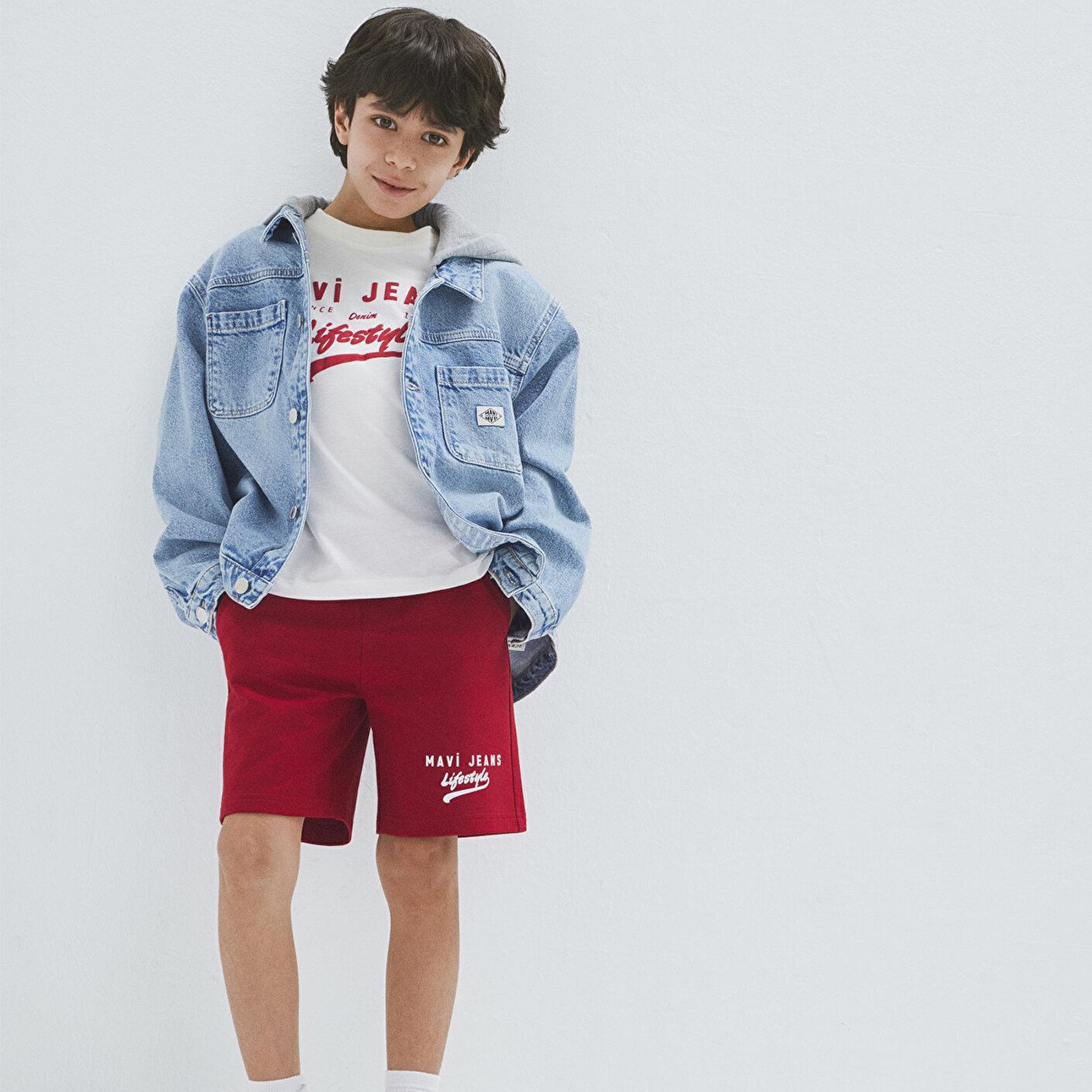 Mavi Mavi Jeans Baskılı Kırmızı Şort 6410019-89125