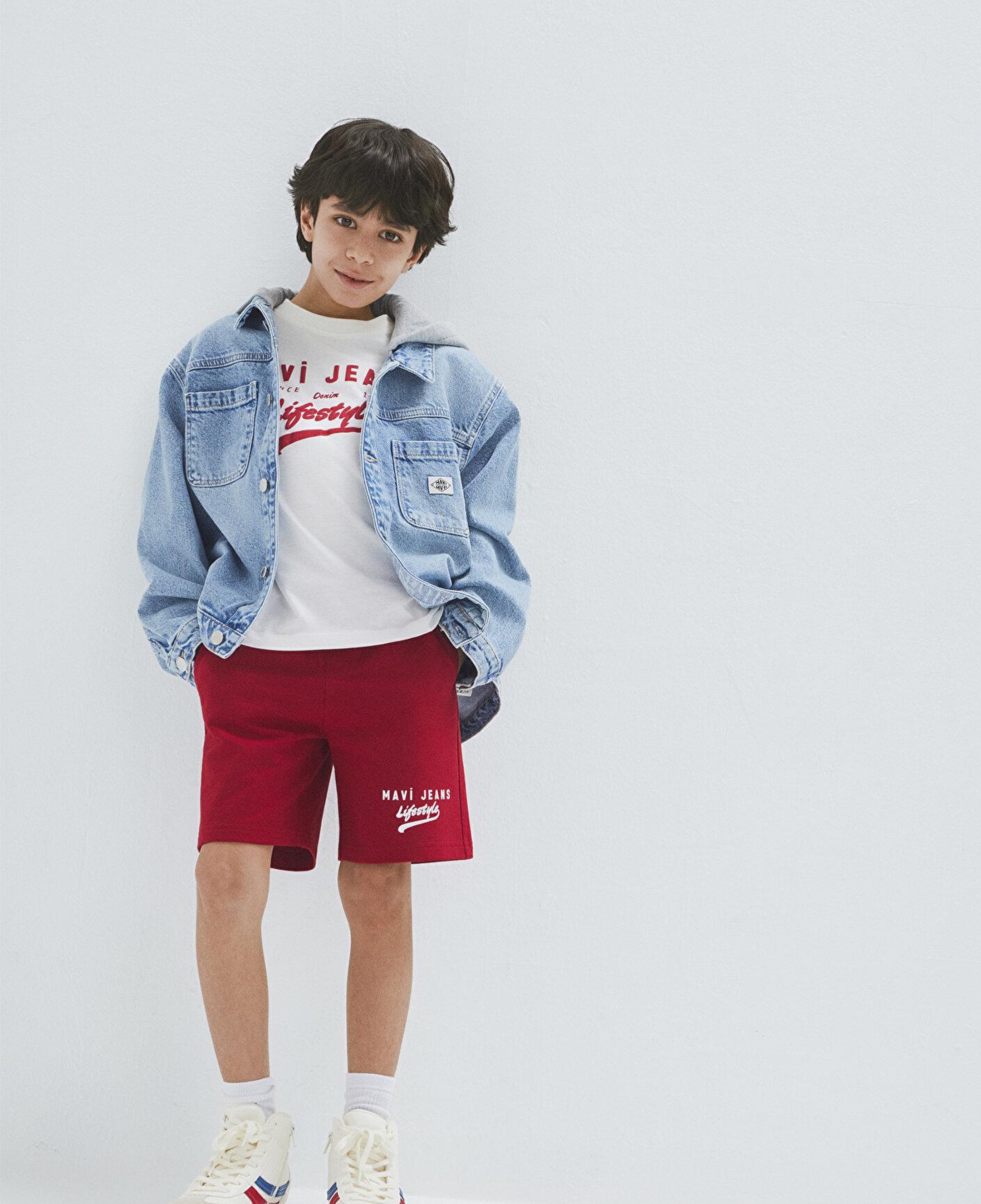 Mavi Mavi Jeans Baskılı Kırmızı Şort 6410019-89125