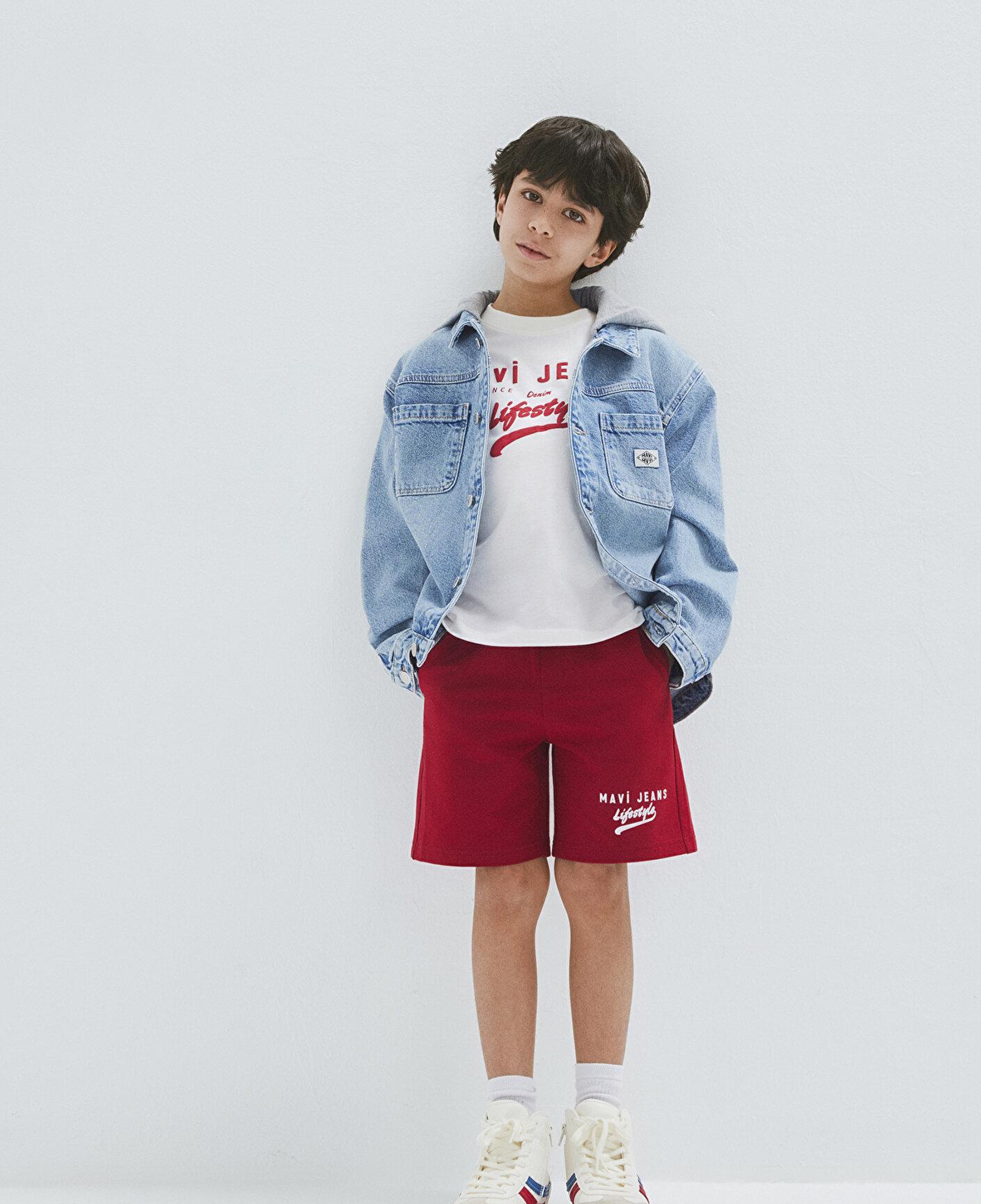 Mavi Mavi Jeans Baskılı Kırmızı Şort 6410019-89125