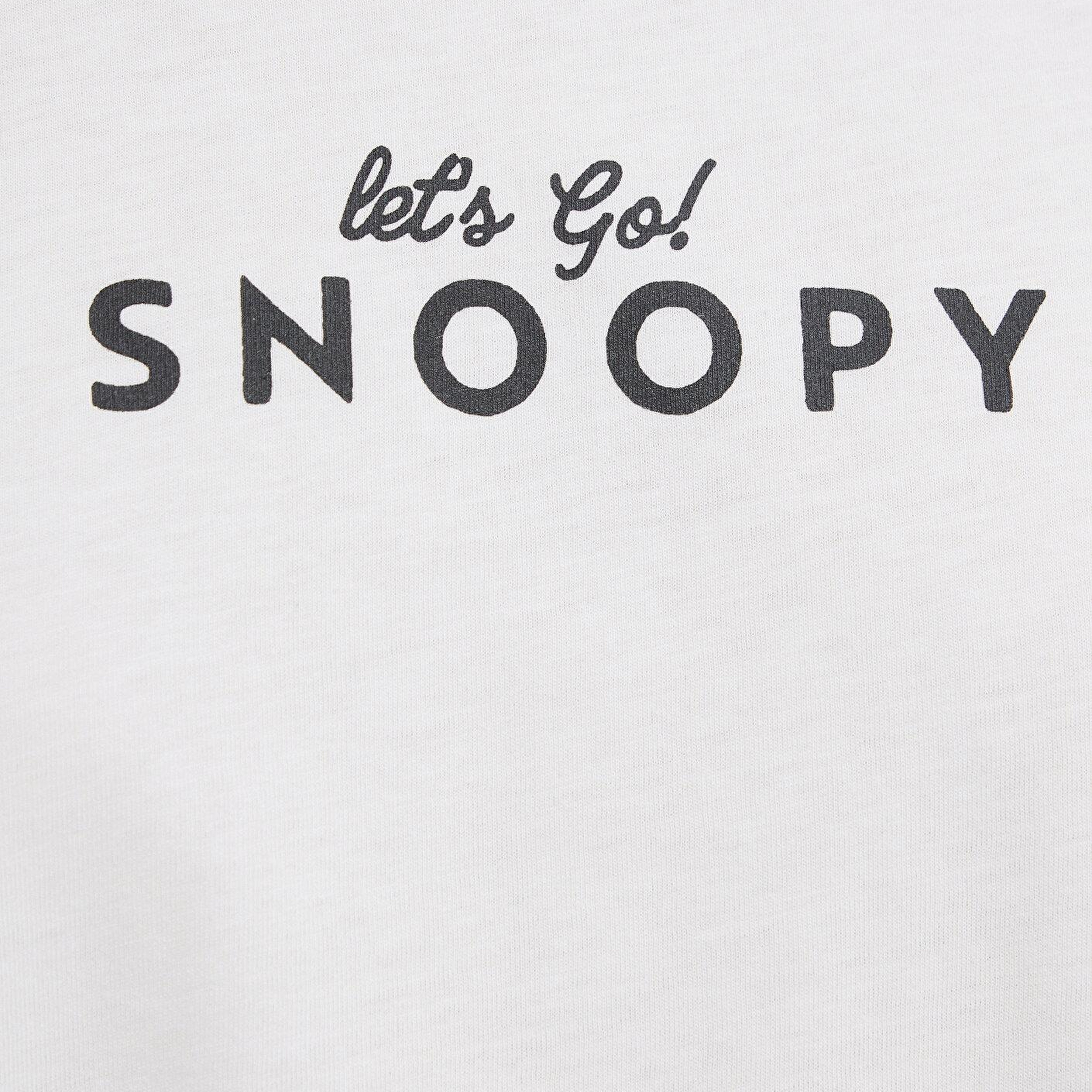 Mavi Snoopy Baskılı Ekru Tişört Loose Fit / Bol Rahat Kesim 1614055-70057