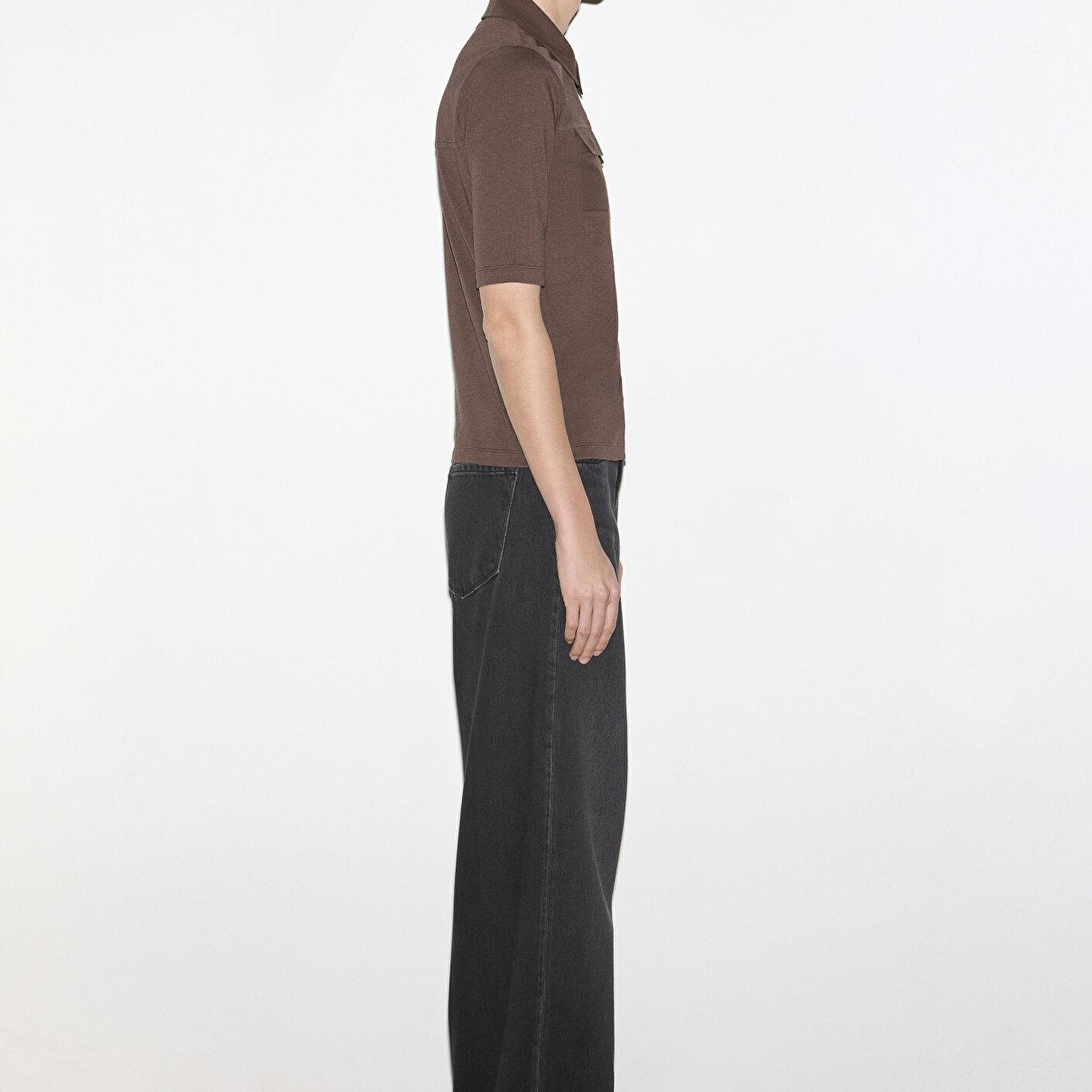 Mavi Keten Karışımlı Kahverengi Polo Tişört Slim Fit / Dar Kesim 1613858-71603