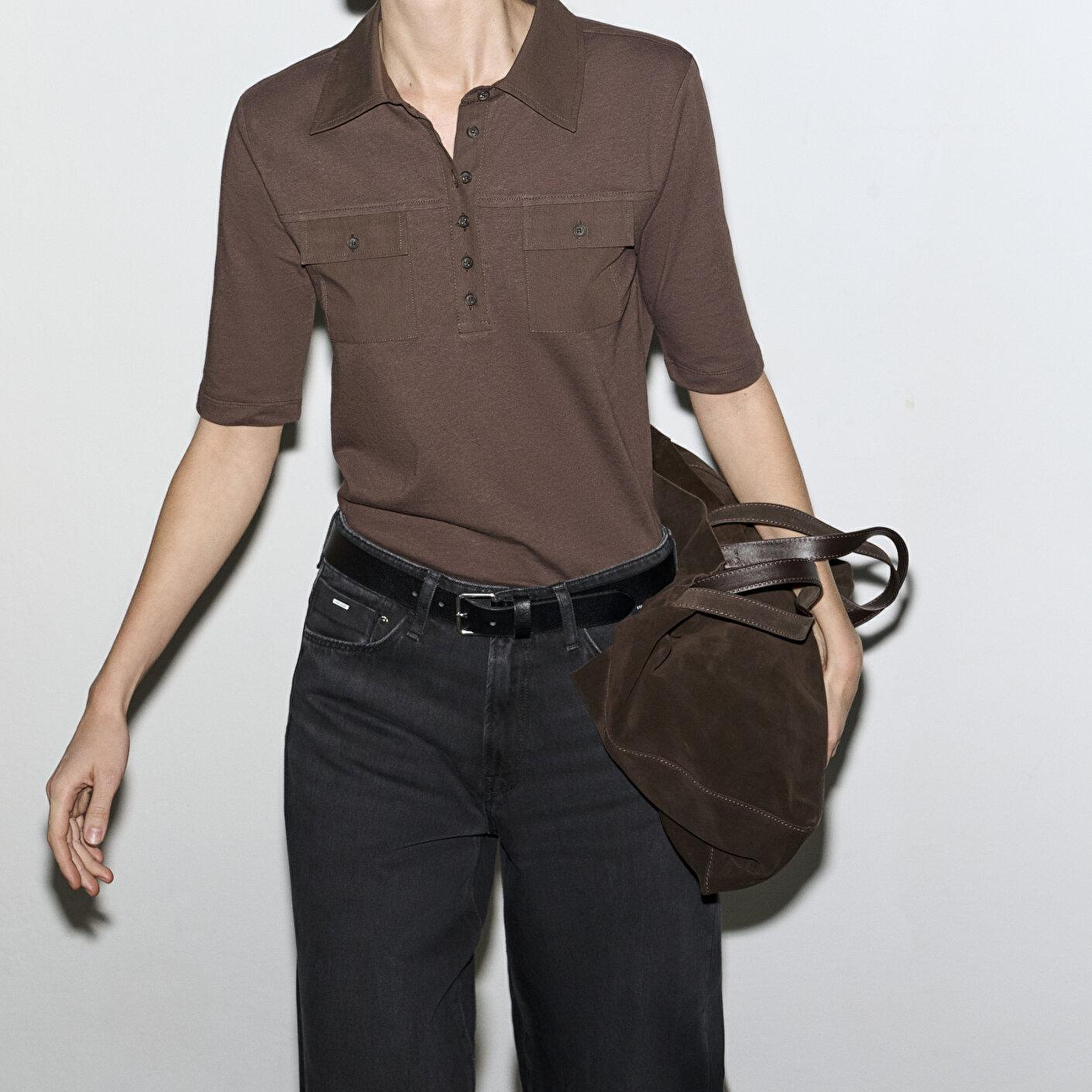 Mavi Keten Karışımlı Kahverengi Polo Tişört Slim Fit / Dar Kesim 1613858-71603