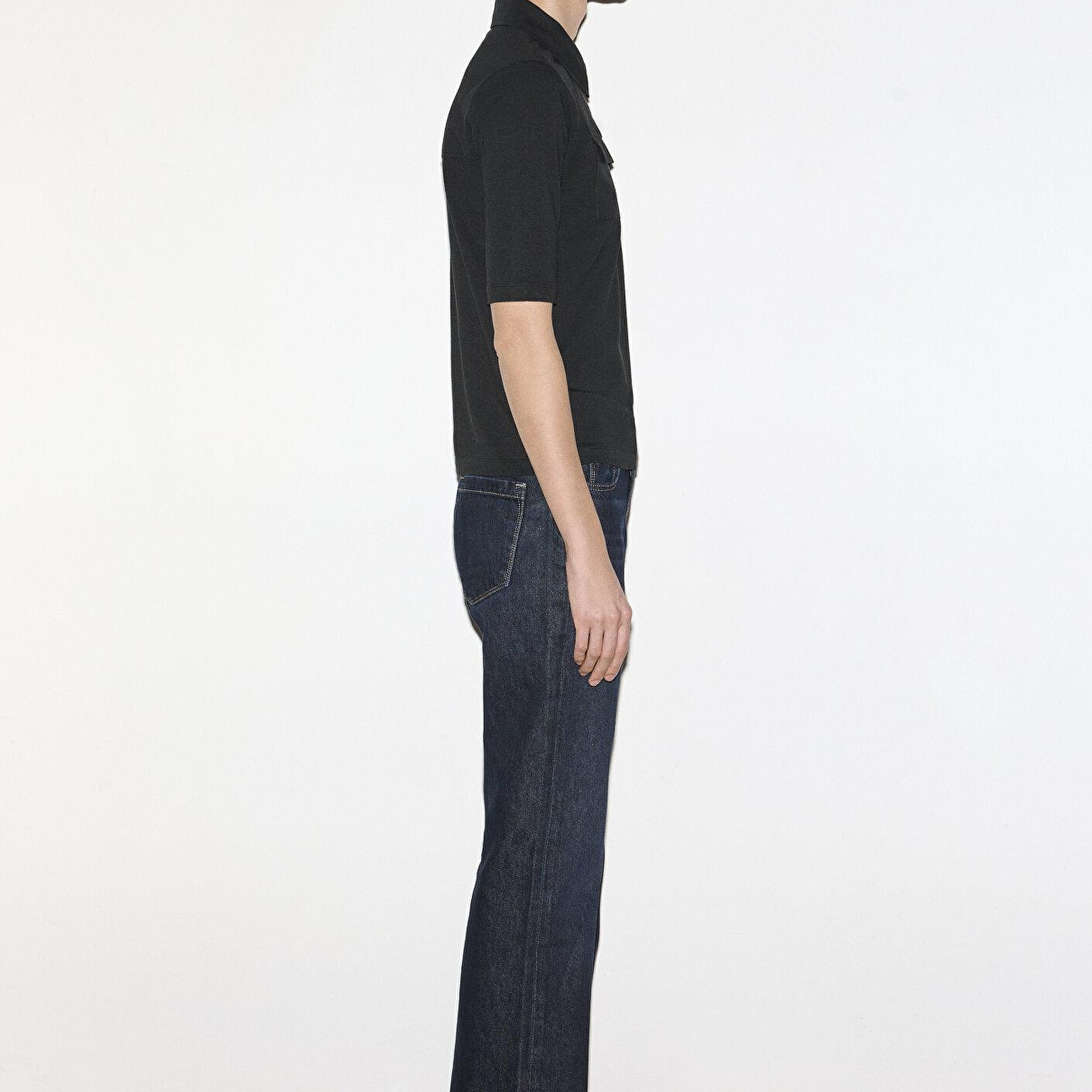 Mavi Keten Karışımlı Siyah Polo Tişört Slim Fit / Dar Kesim 1613858-900