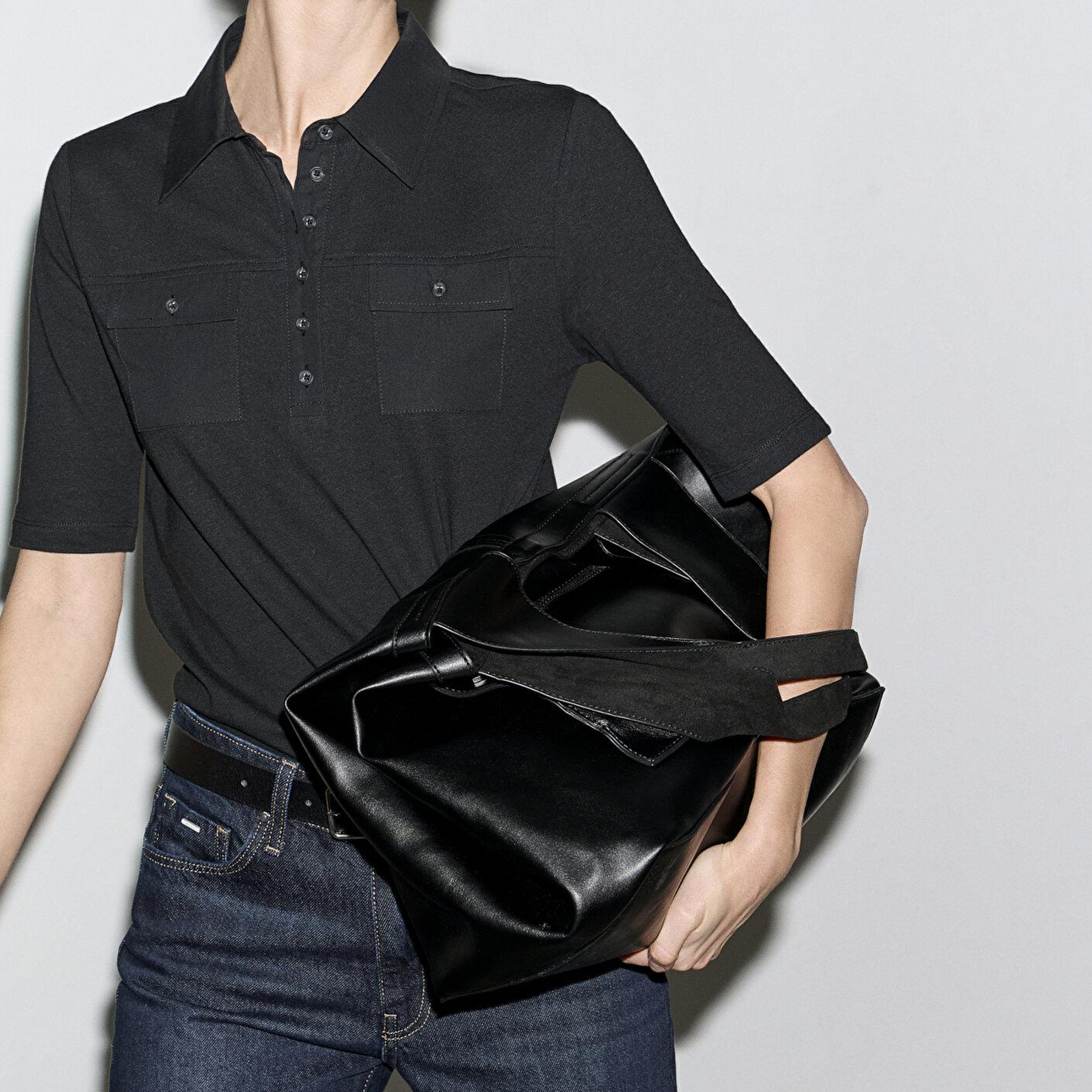 Mavi Keten Karışımlı Siyah Polo Tişört Slim Fit / Dar Kesim 1613858-900