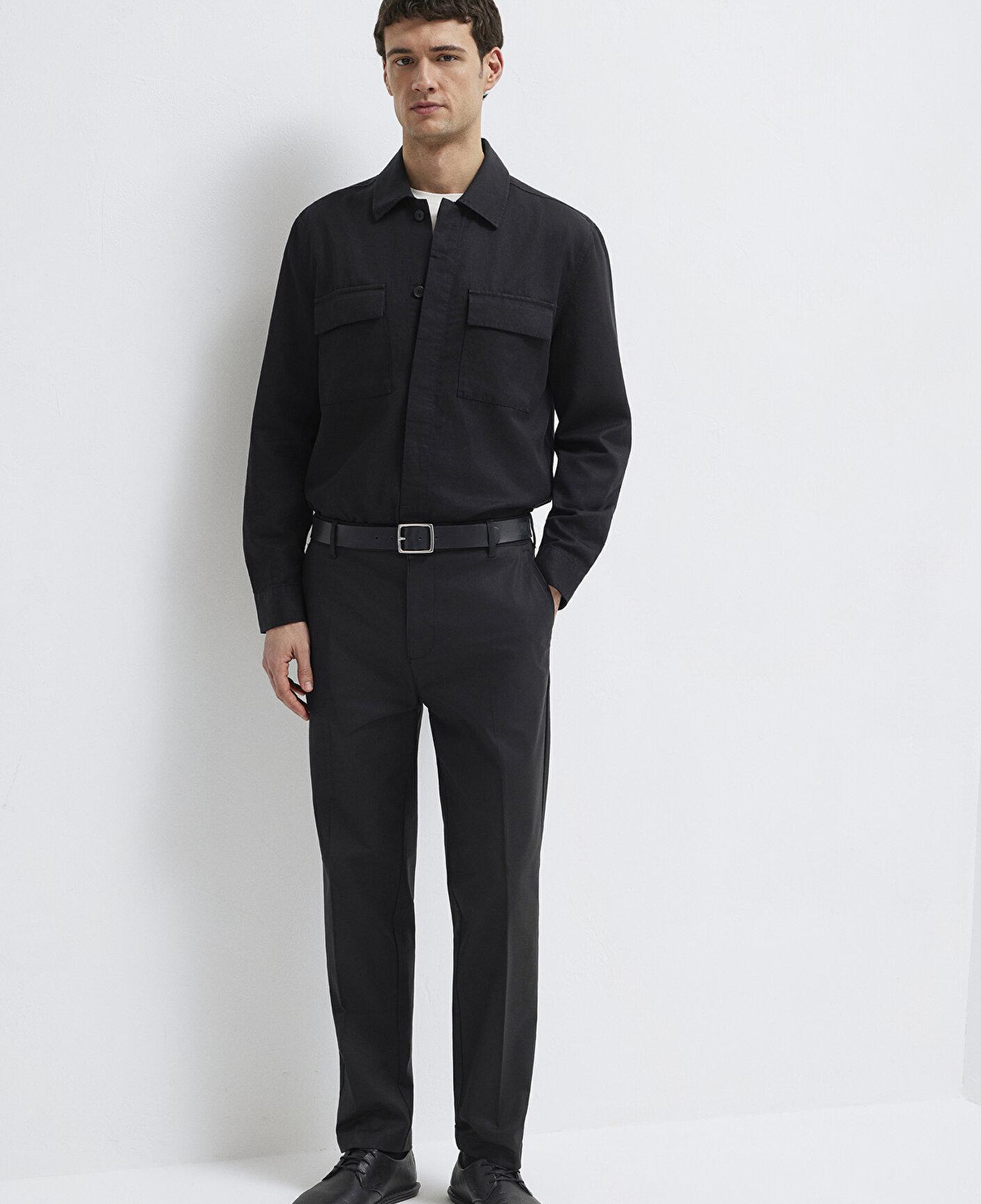 Mavi Mavi Black Keten Karışımlı Siyah Gömlek Regular Fit / Normal Kesim 0211980-900