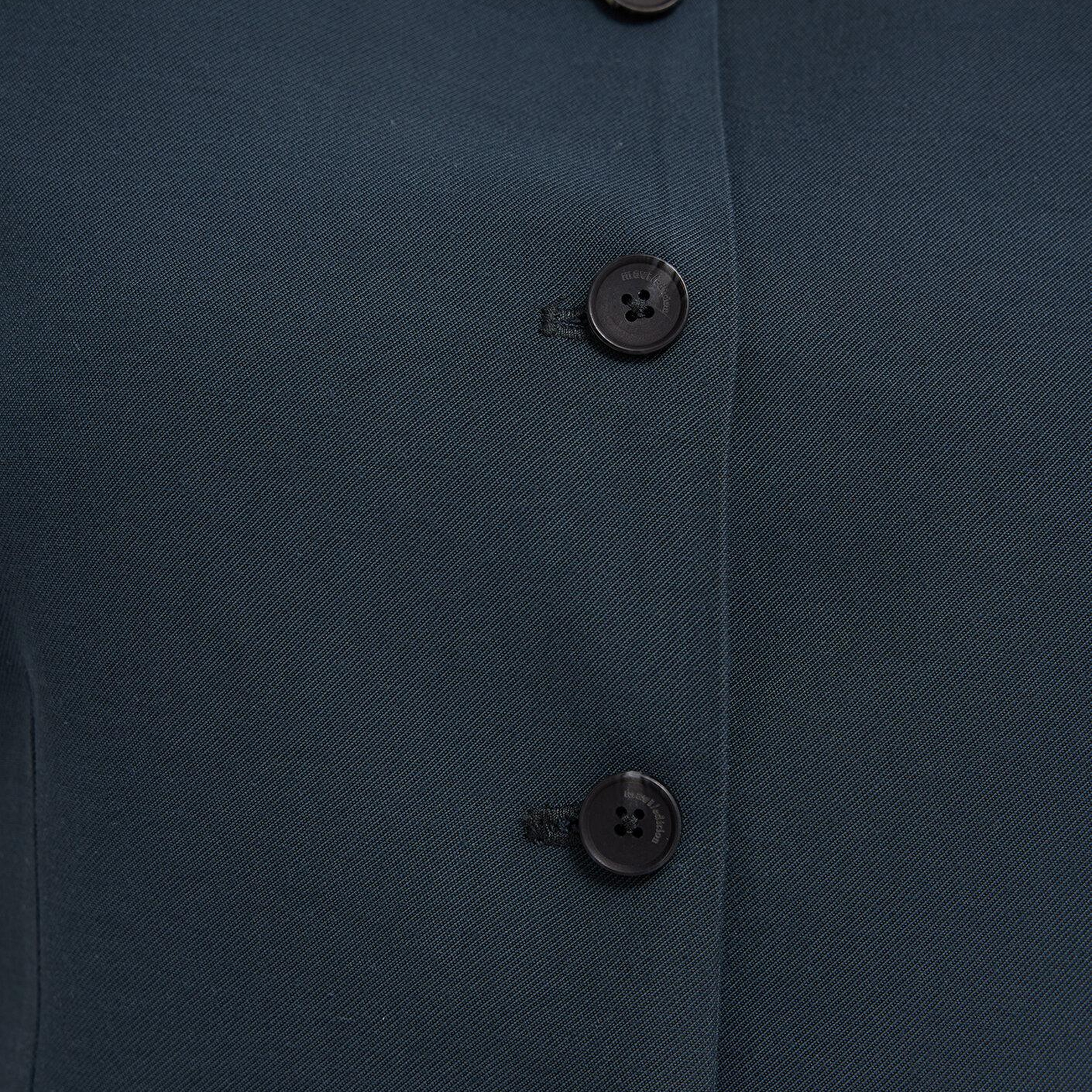 Mavi Sırt Detaylı Antrasit Yelek Crop / Kısa Kesim 1211516-91480