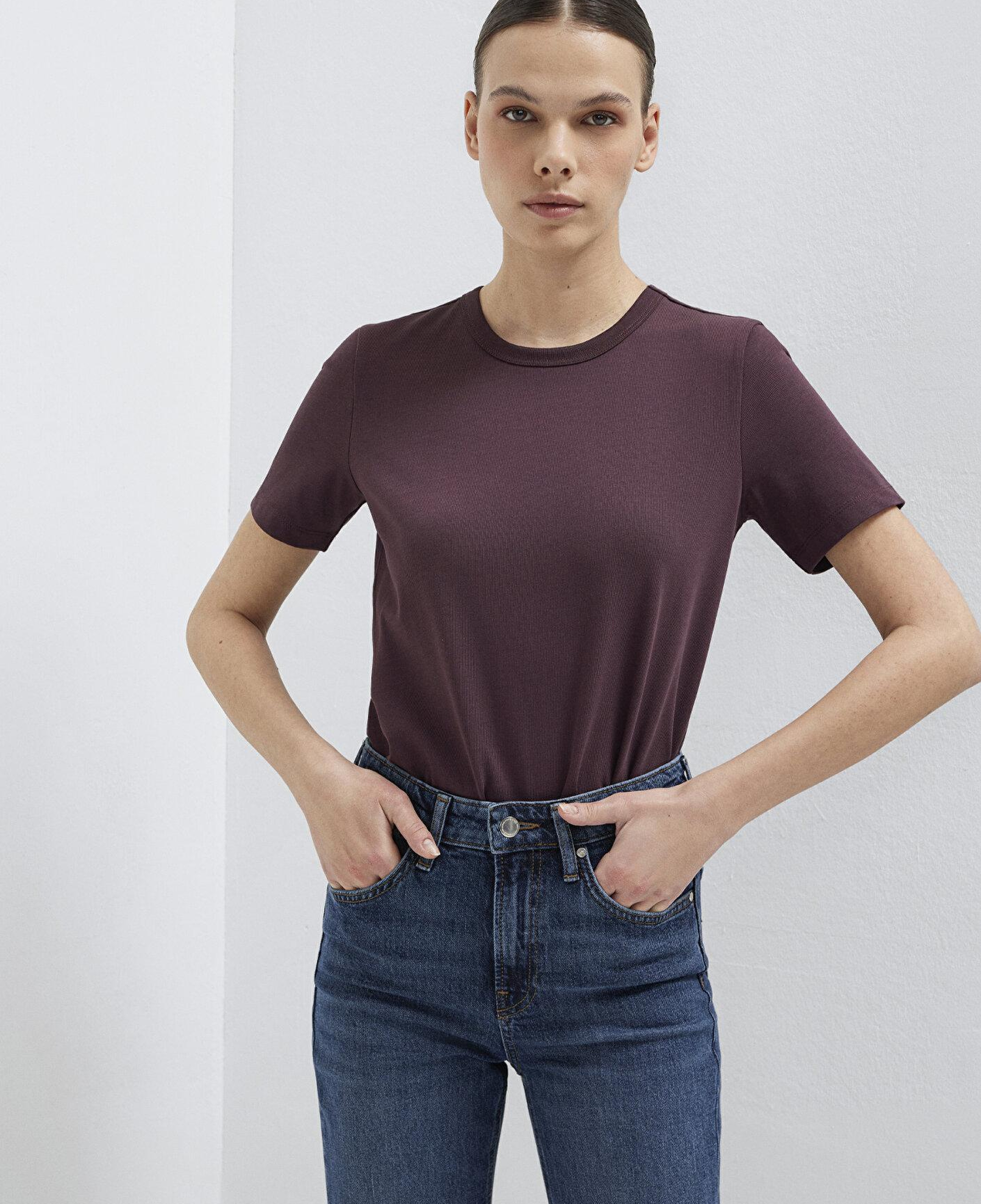 Mavi Bordo Basic Tişört Slim Fit / Dar Kesim 1614067-70223