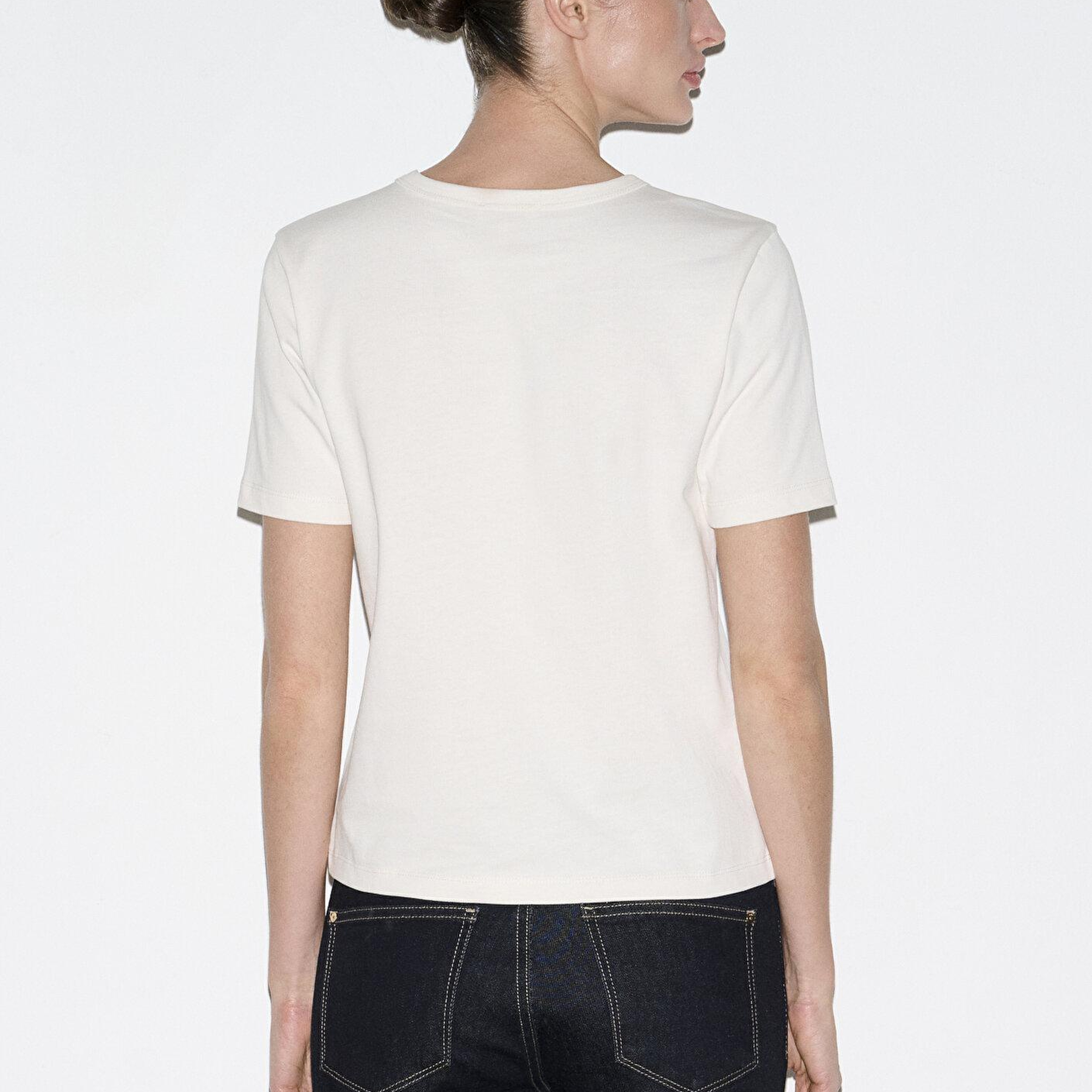 Mavi Ekru Basic Tişört Slim Fit / Dar Kesim 1614067-70048