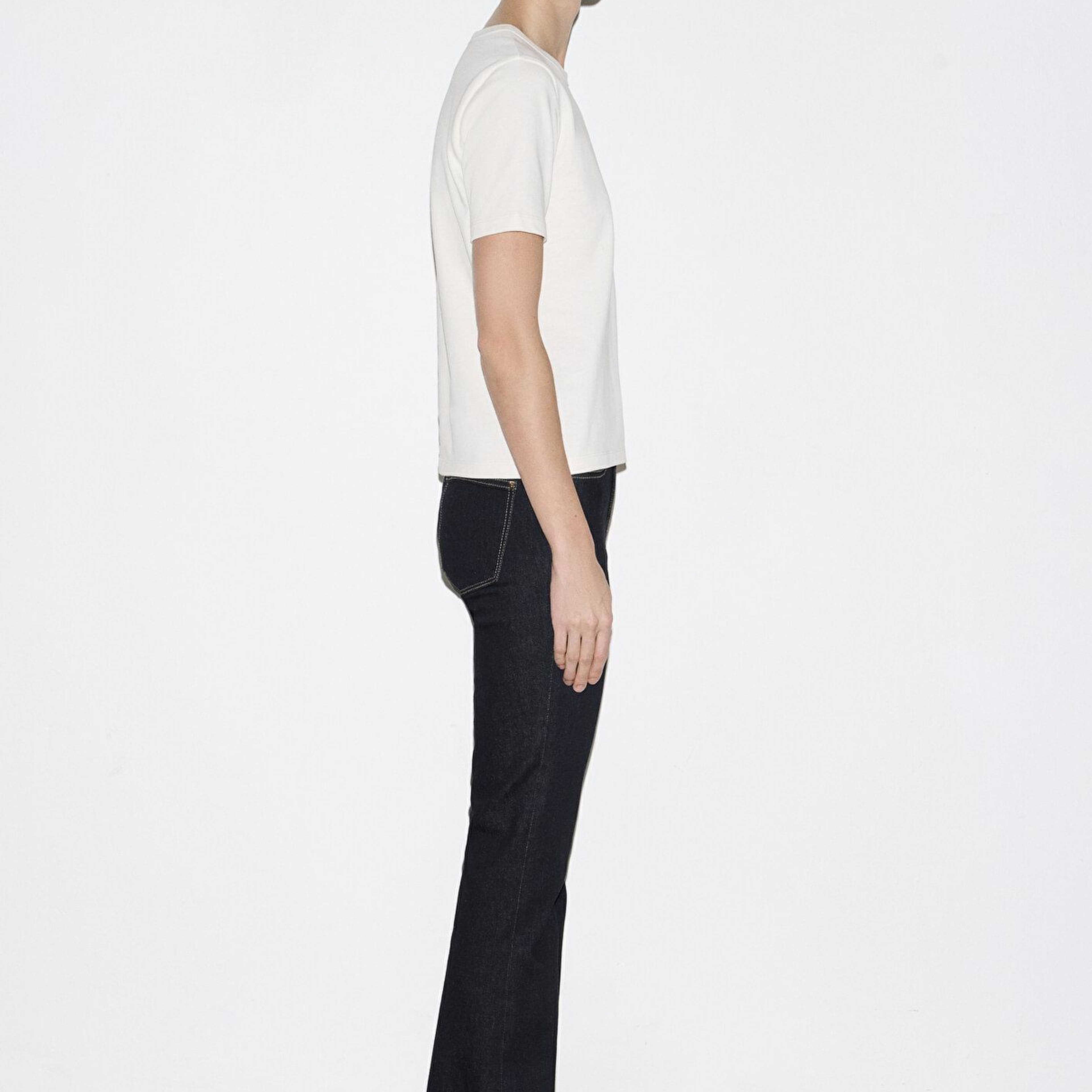 Mavi Ekru Basic Tişört Slim Fit / Dar Kesim 1614067-70048