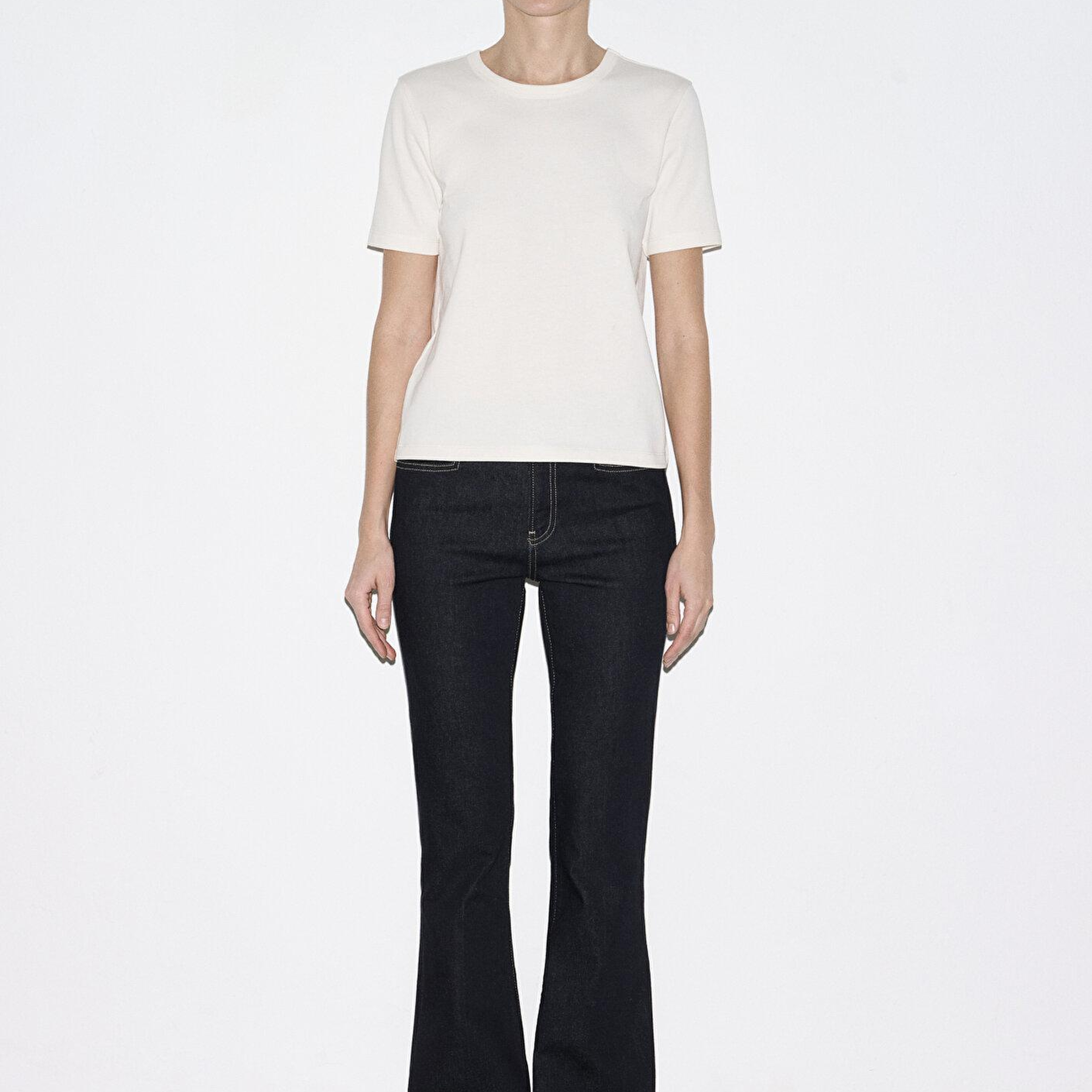 Mavi Ekru Basic Tişört Slim Fit / Dar Kesim 1614067-70048