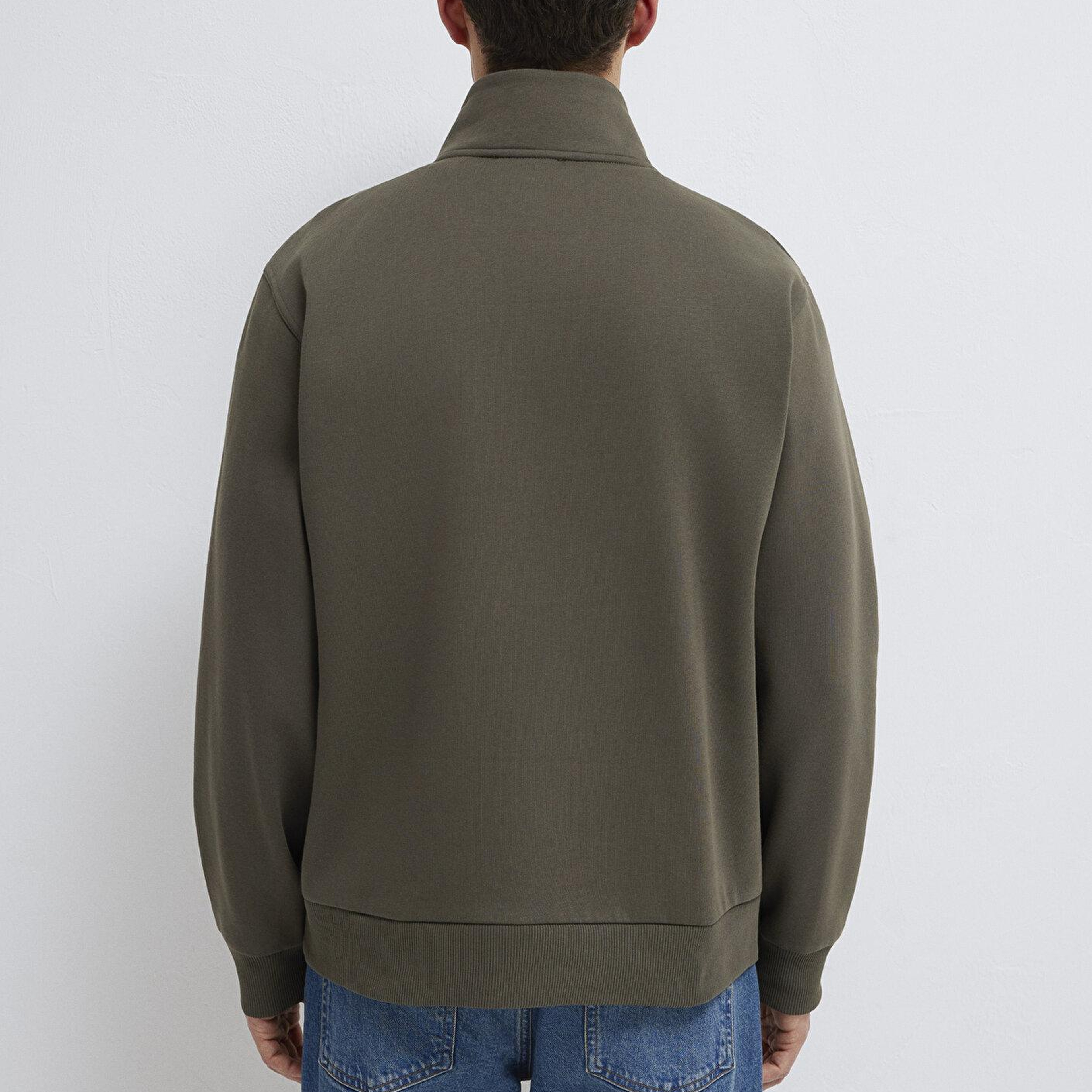 Mavi Yarı Fermuarlı Haki Basic Sweatshirt 0S10278-71553