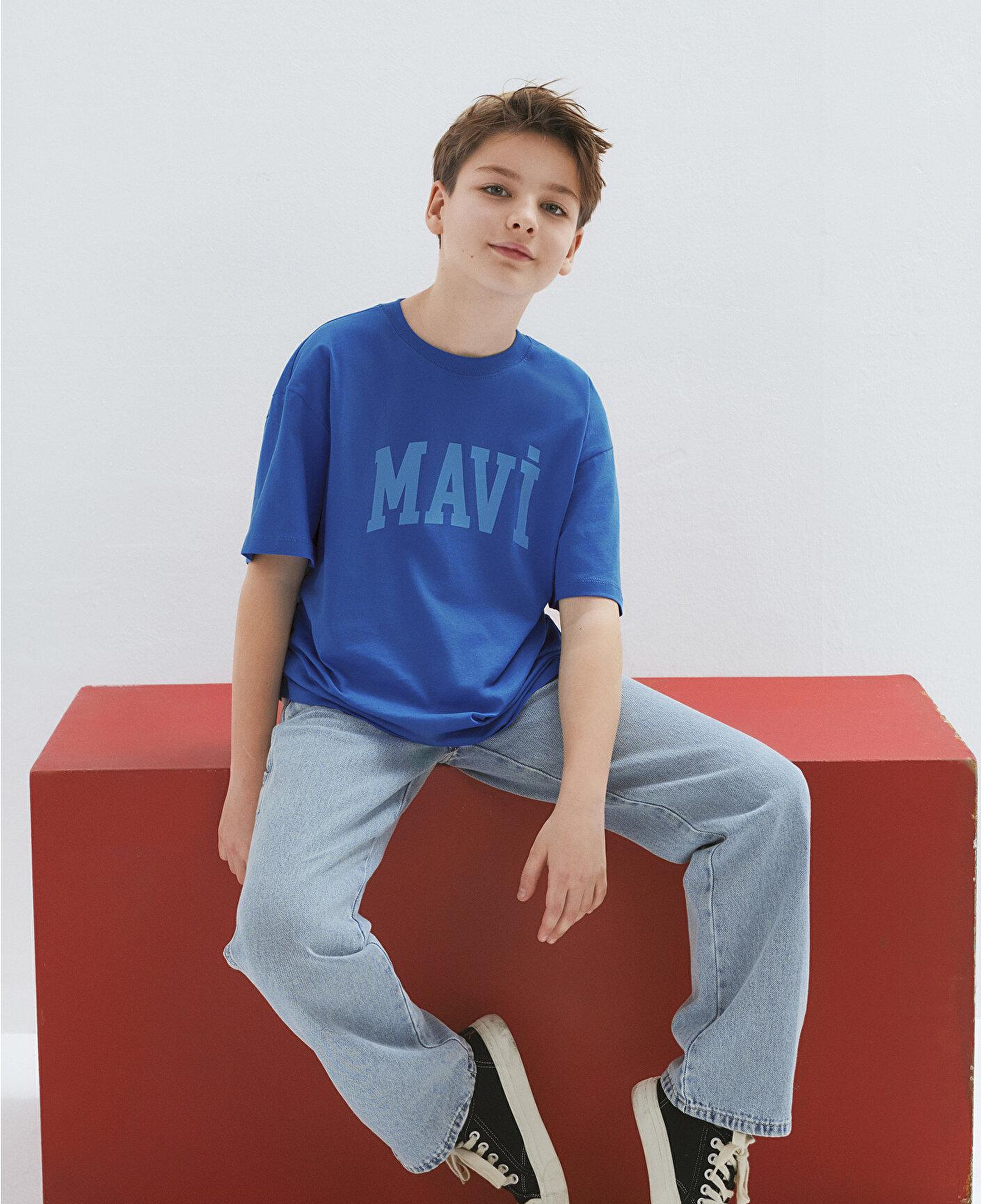 Mavi Mavi Baskılı Mavi Tişört Loose Fit / Bol Rahat Kesim 6610484-70902