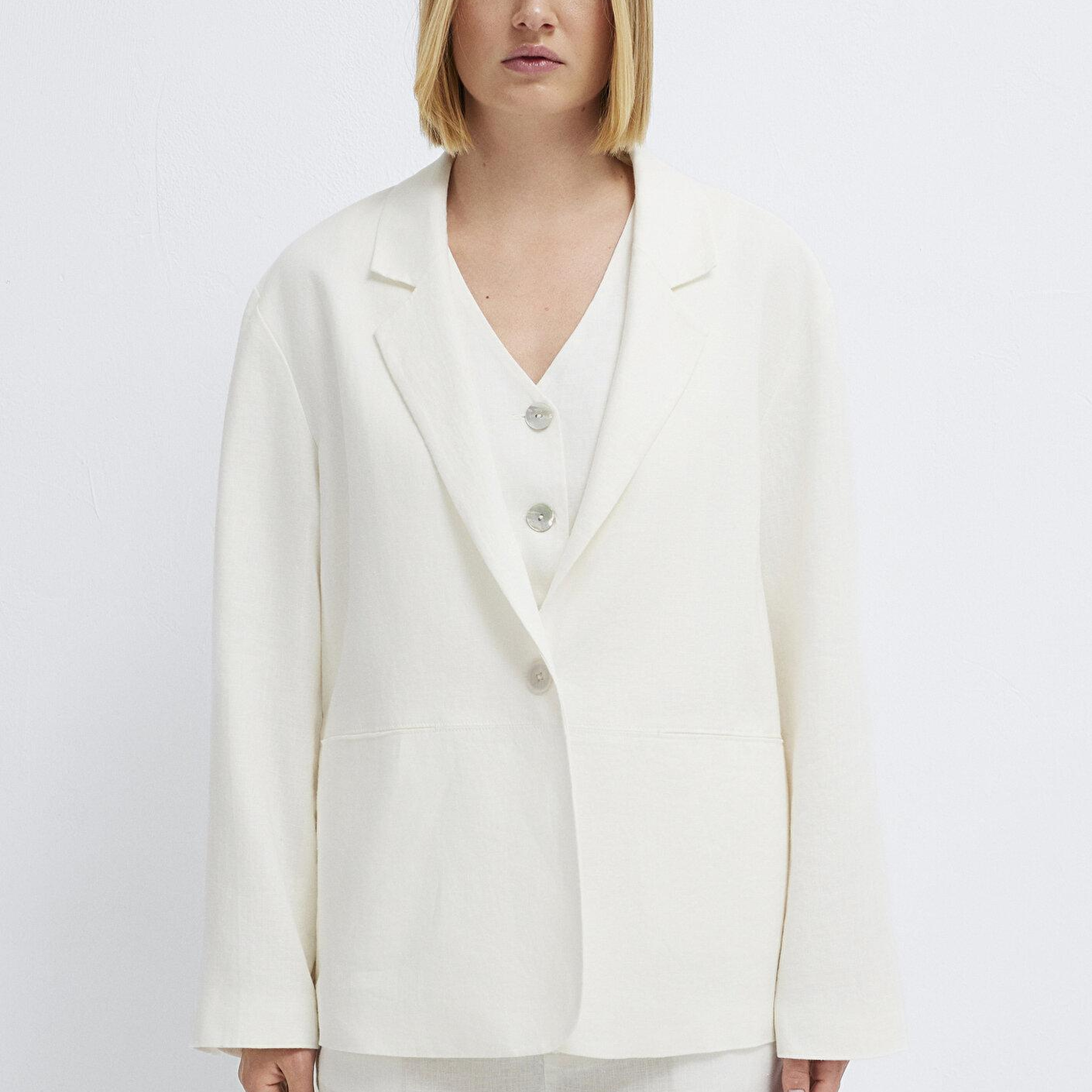 Mavi Ekru Keten Blazer 1110850-70057