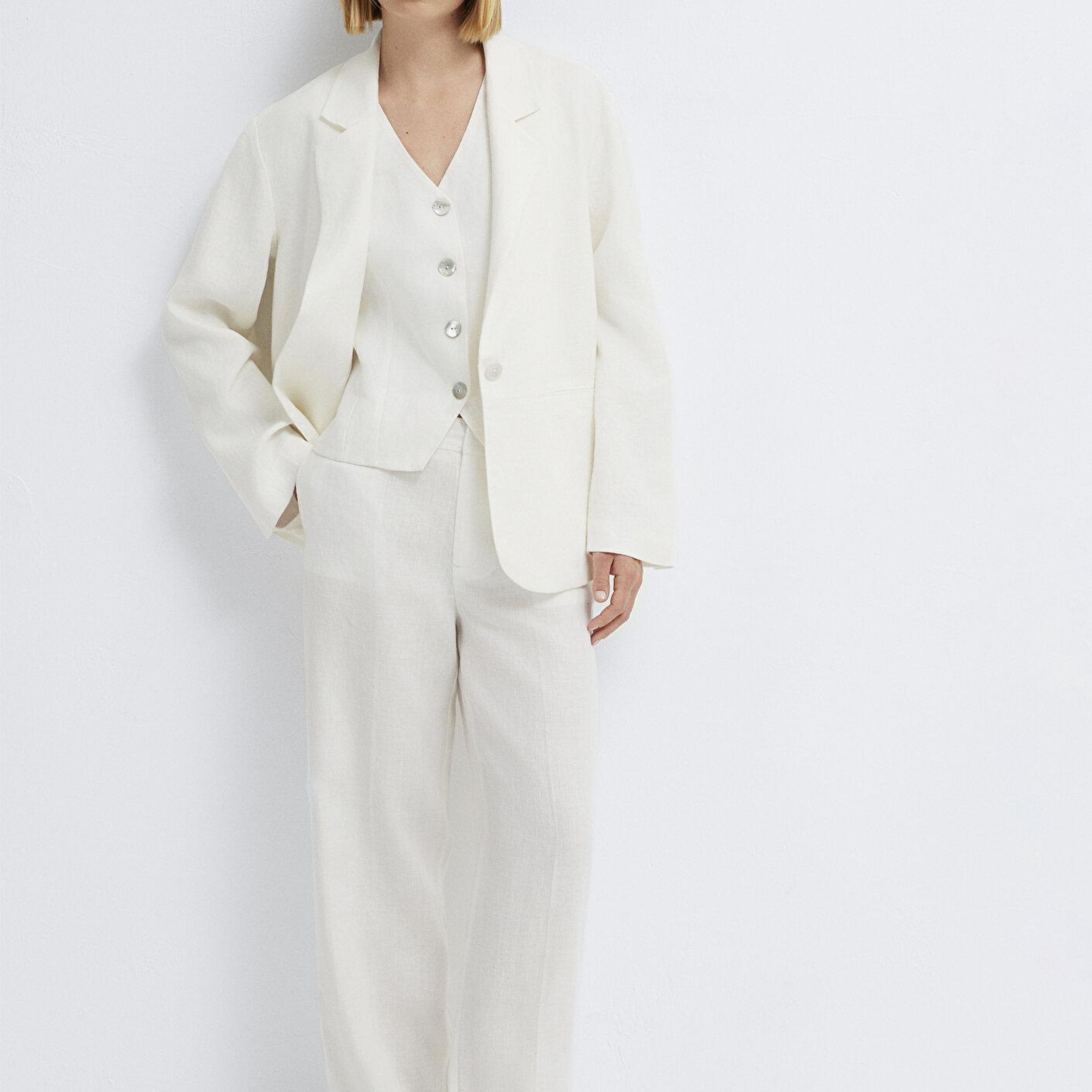 Mavi Ekru Keten Blazer 1110850-70057