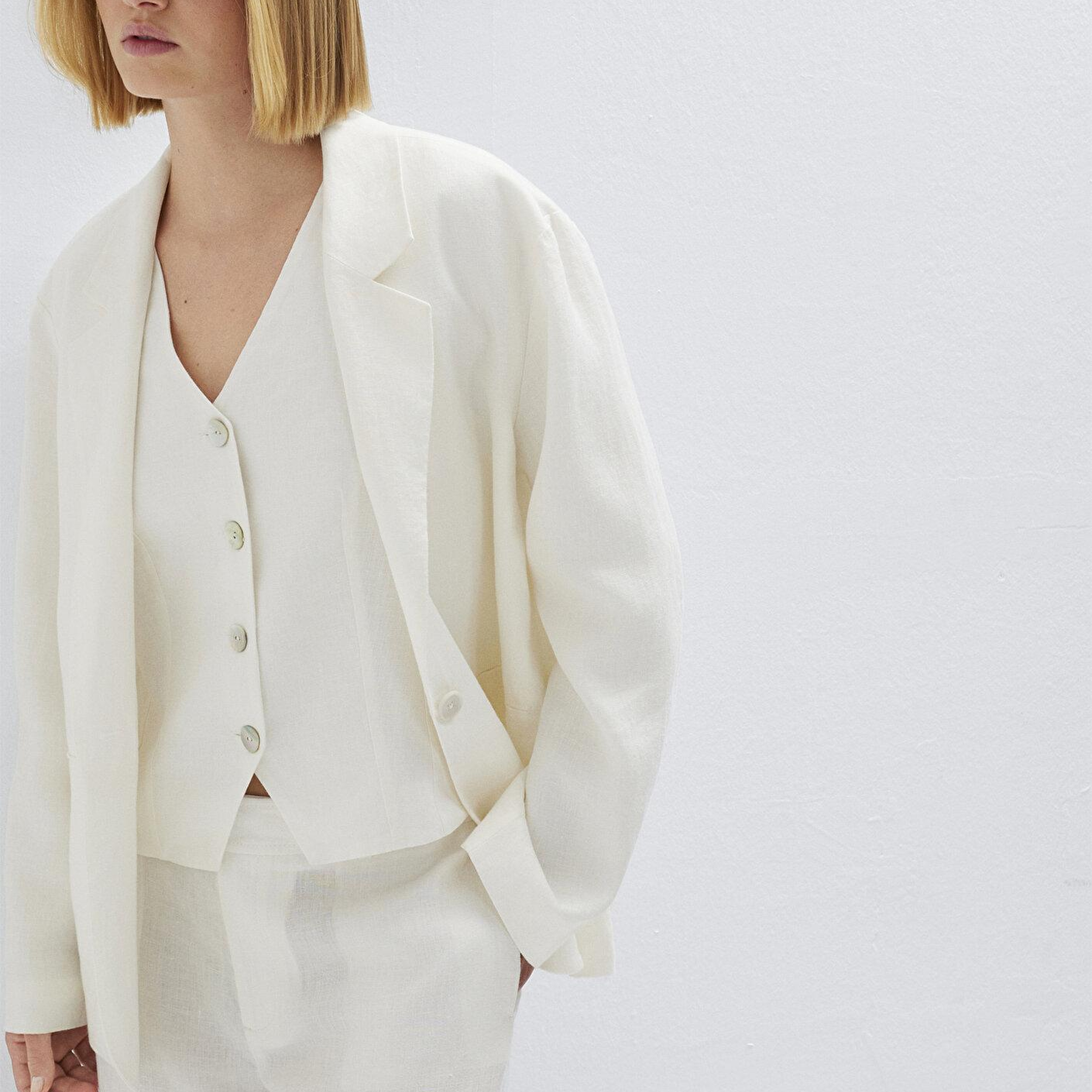 Mavi Ekru Keten Blazer 1110850-70057