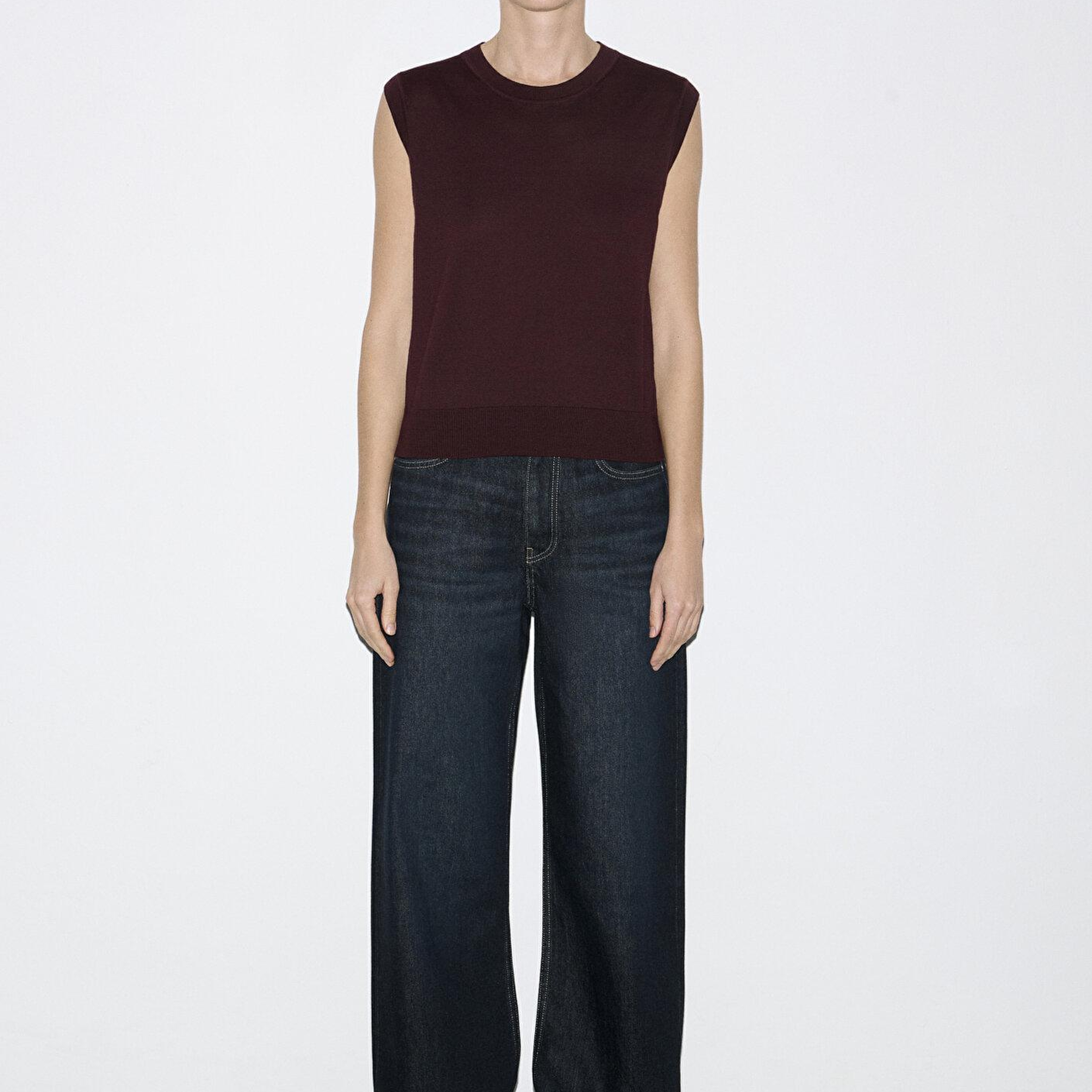Mavi Bisiklet Yaka Bordo Triko Süveter Slim Fit / Dar Kesim 1710866-70223