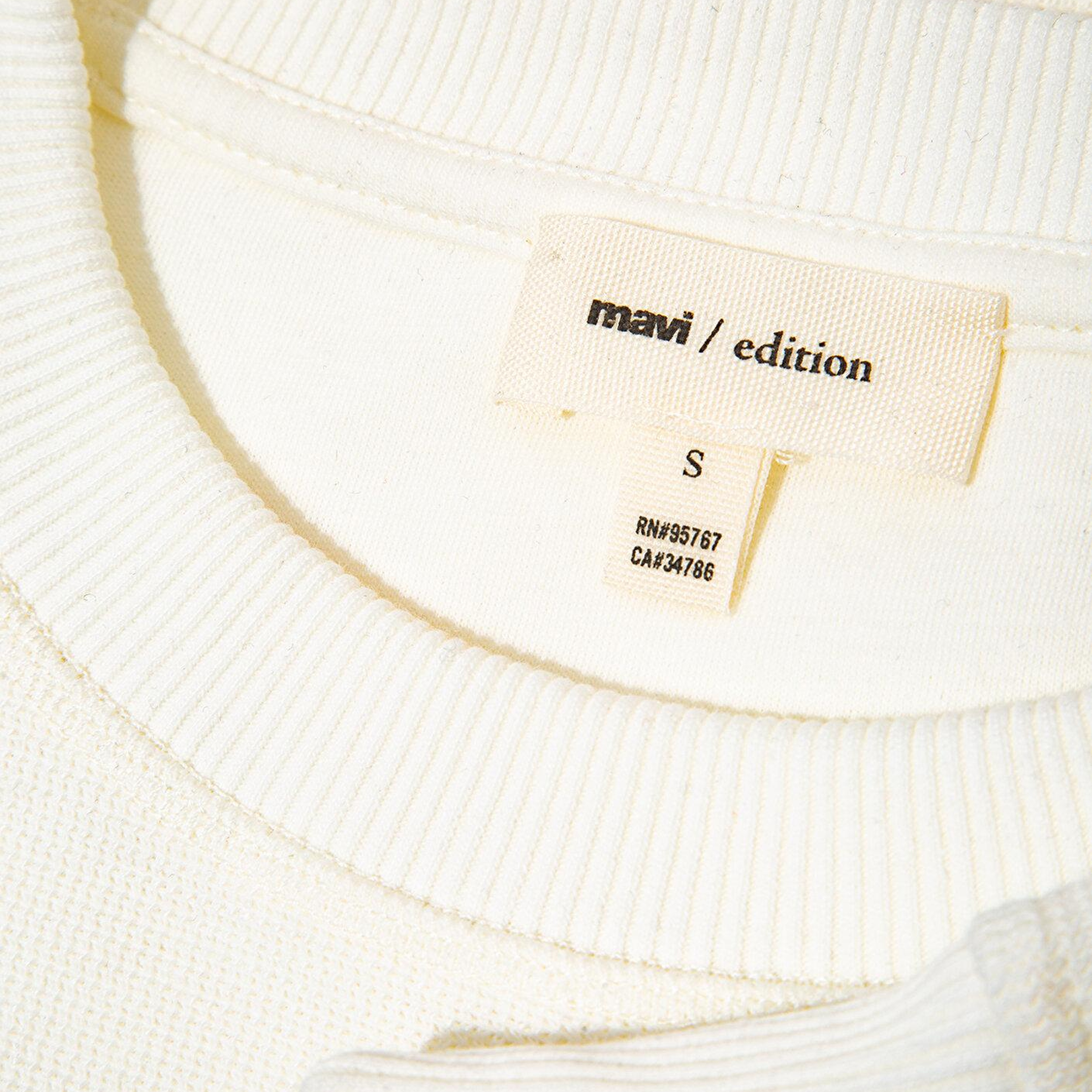 Mavi Bisiklet Yaka Ekru Sweatshirt 1S10508-70051