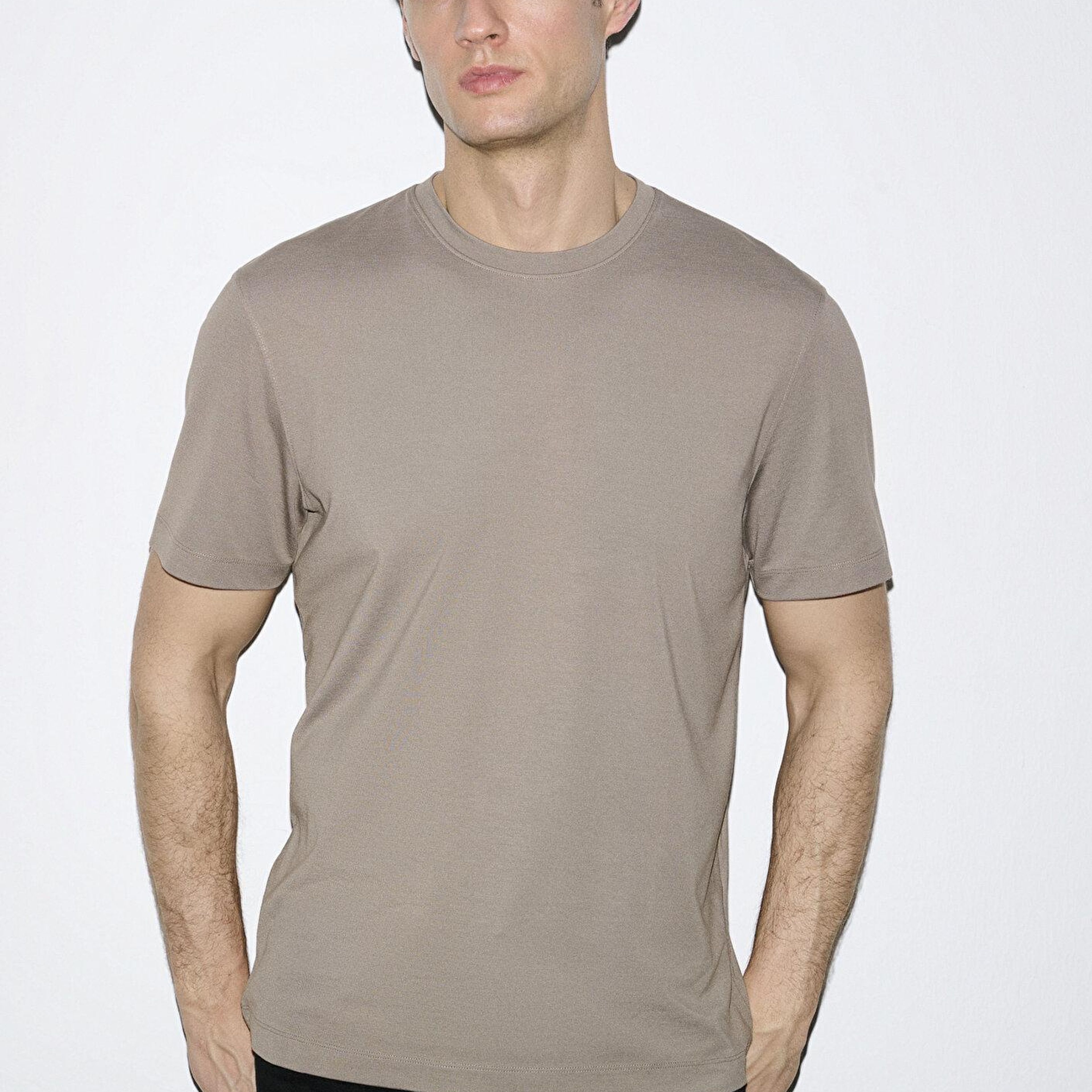 Mavi Hafif ve Esnek Kahverengi Travel Tişört Regular Fit / Normal Kesim 0613224-70352