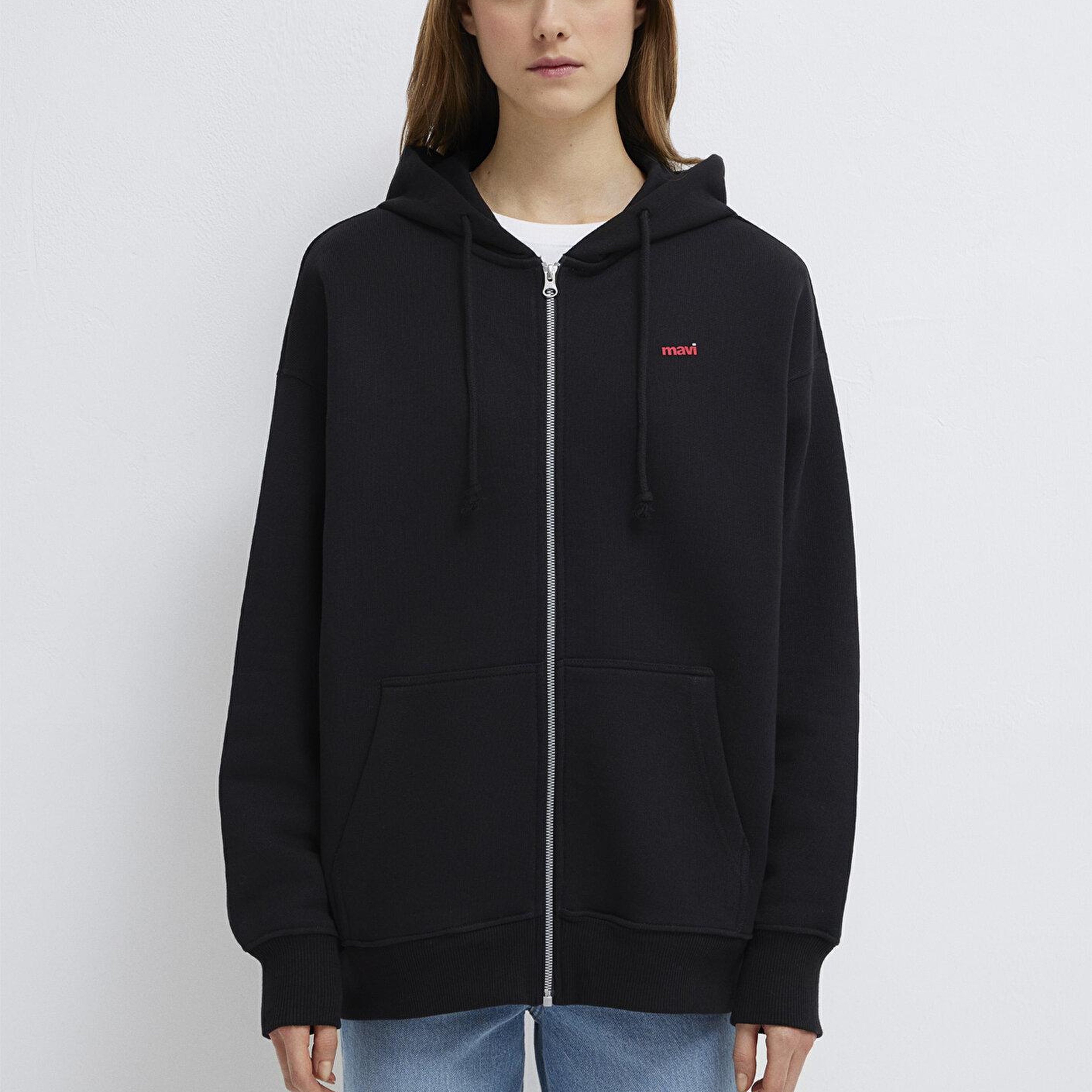 Mavi Mavi Logo Baskılı Kapüşonlu Siyah Sweatshirt 1S10531-900