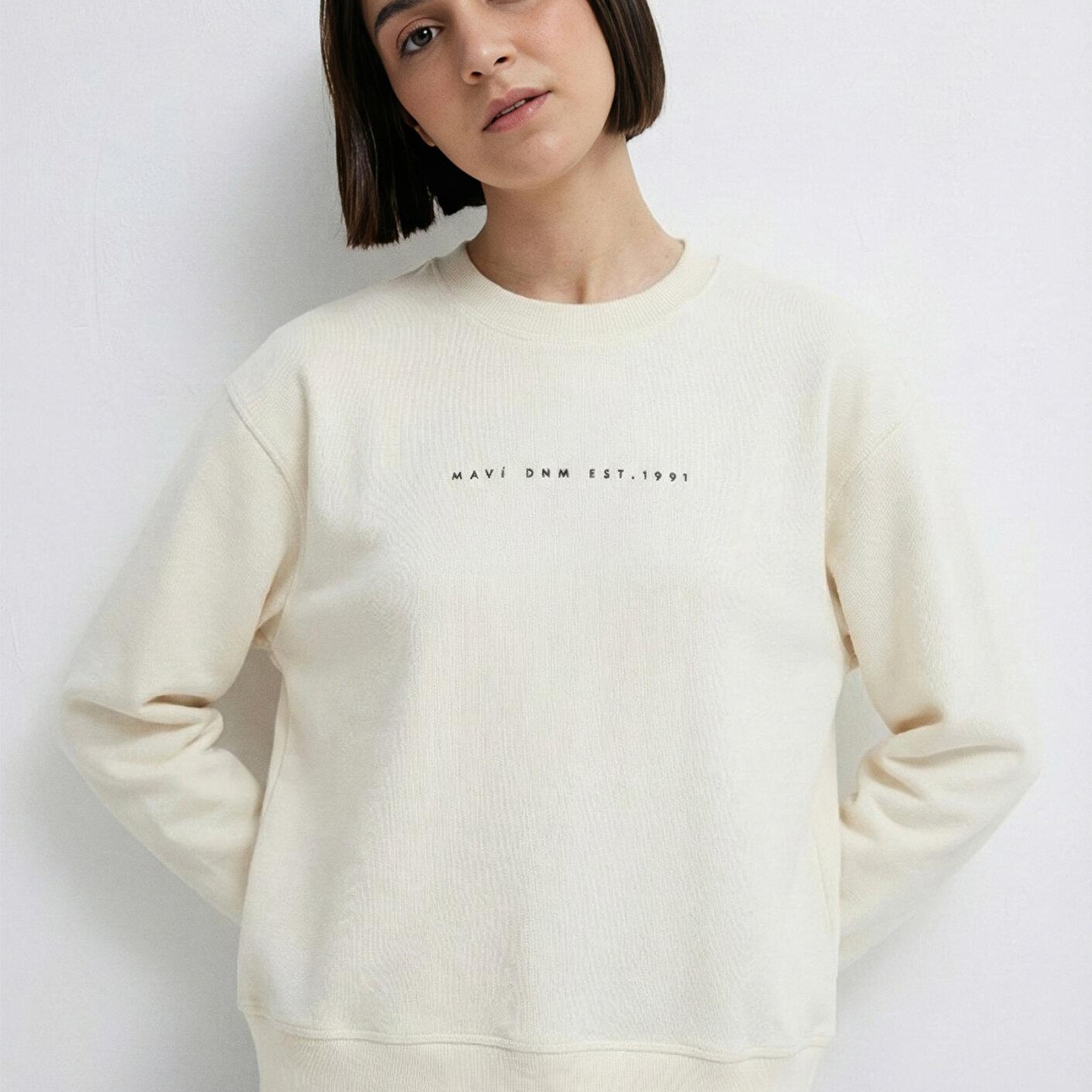 Mavi Mavi Denim Baskılı Ekru Sweatshirt 1S10525-80194