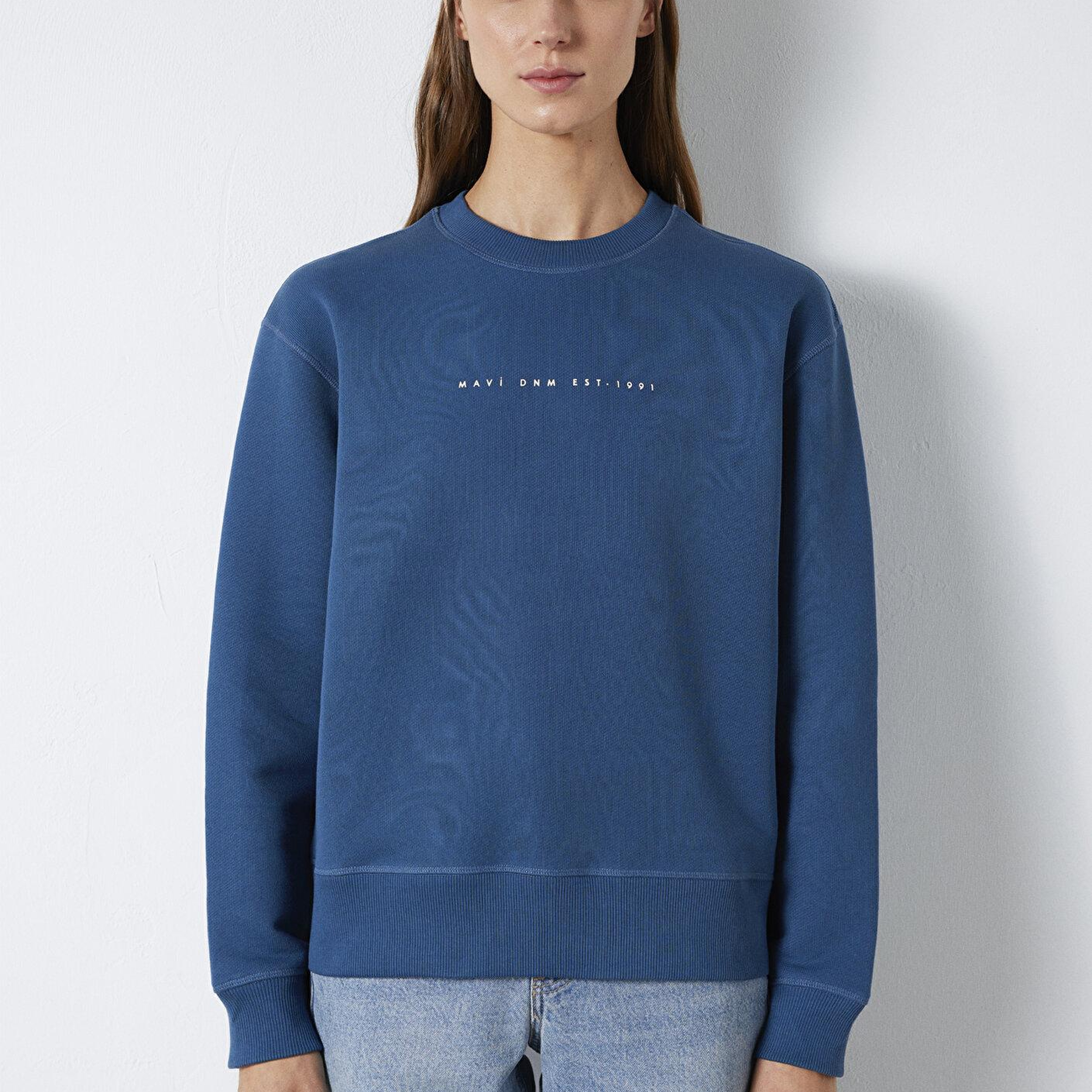 Mavi Mavi Denim Baskılı Mavi Sweatshirt 1S10525-70760