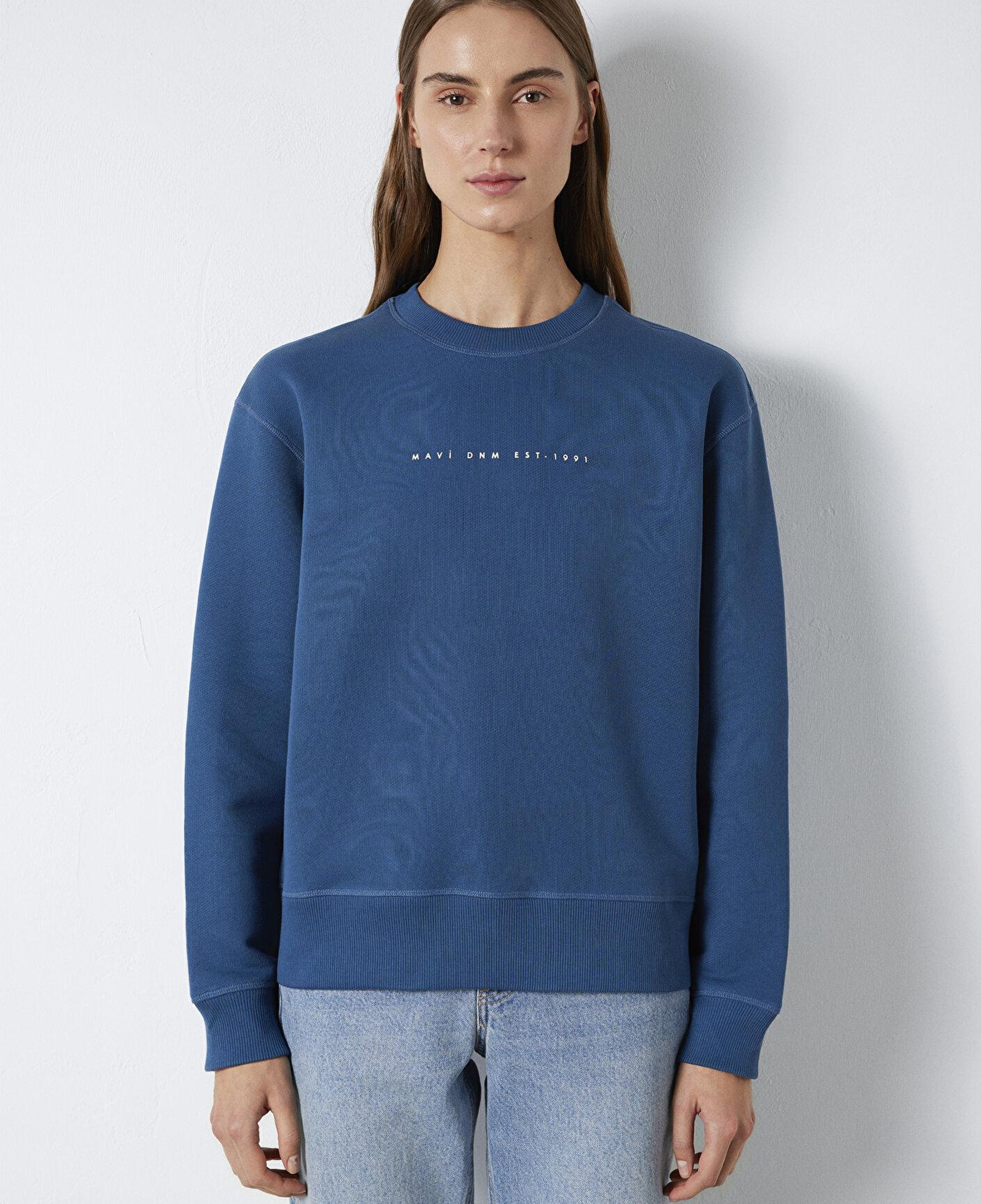 Mavi Mavi Denim Baskılı Mavi Sweatshirt 1S10525-70760